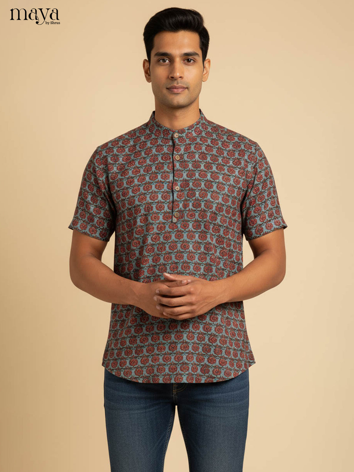 Exquisite Grey Kurta for Men With Ethnic Motifs