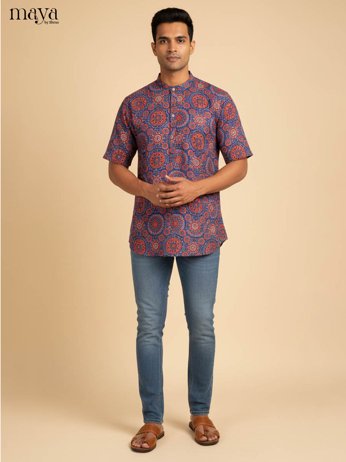 Bold Multicolor Kurta for Men With Printed Motifs