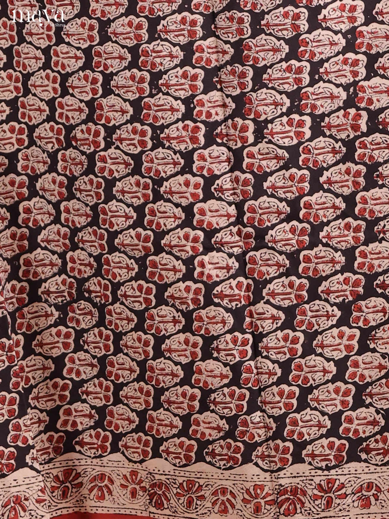 Stunning Black Hand-Block Printed Cotton Salwar Sets With Floral Motifs