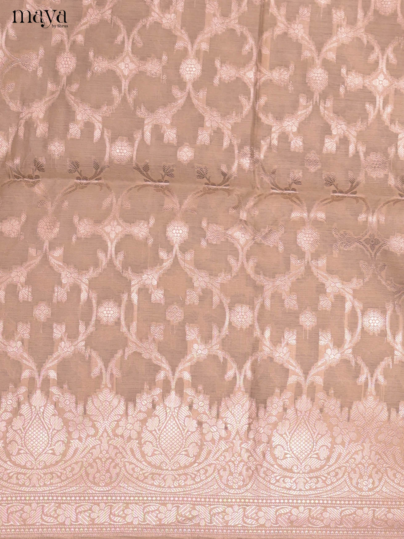 Sophisticated Beige Semi Tussar Salwar Material With Thread Buttas