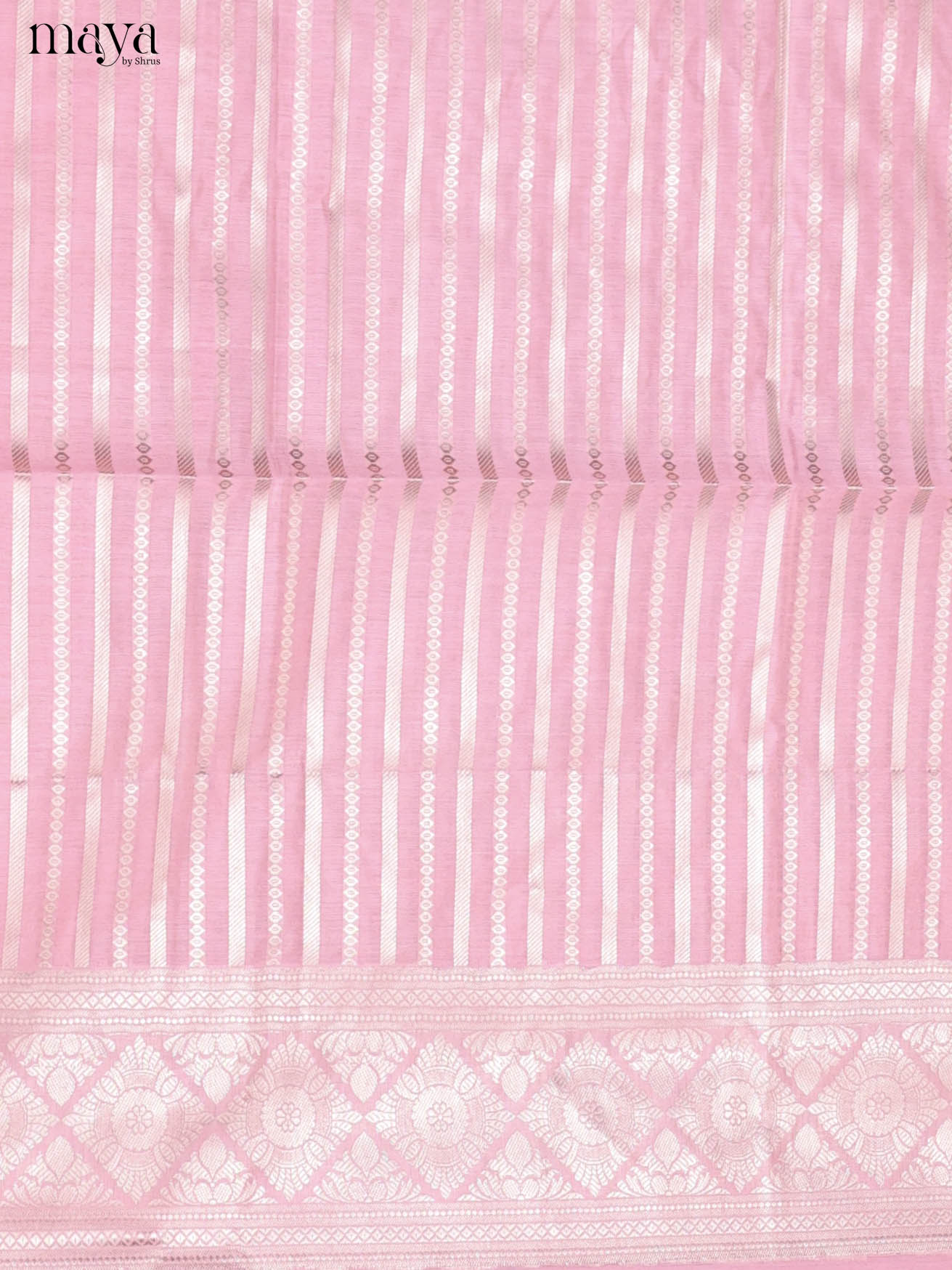 Pretty Pink Semi Tussar Salwar Suit Material With Zari Stripes