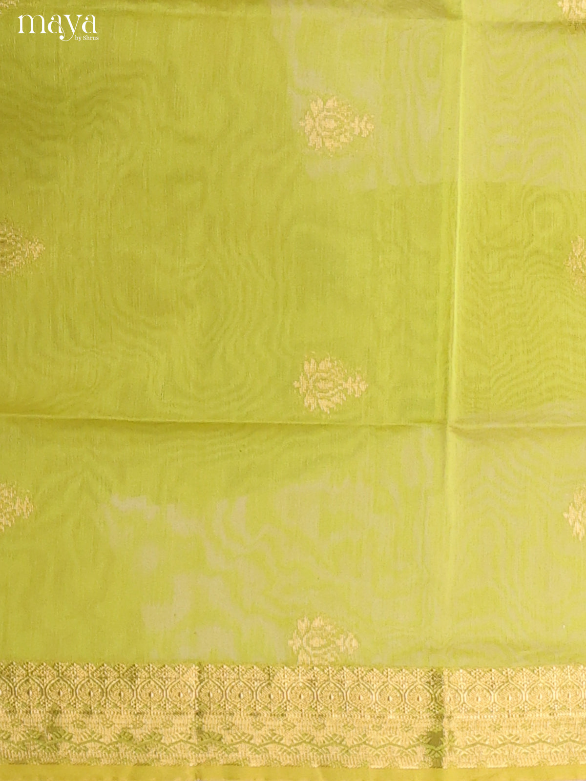 Light Green & Orange-Semi silkcotton salwar unstitch