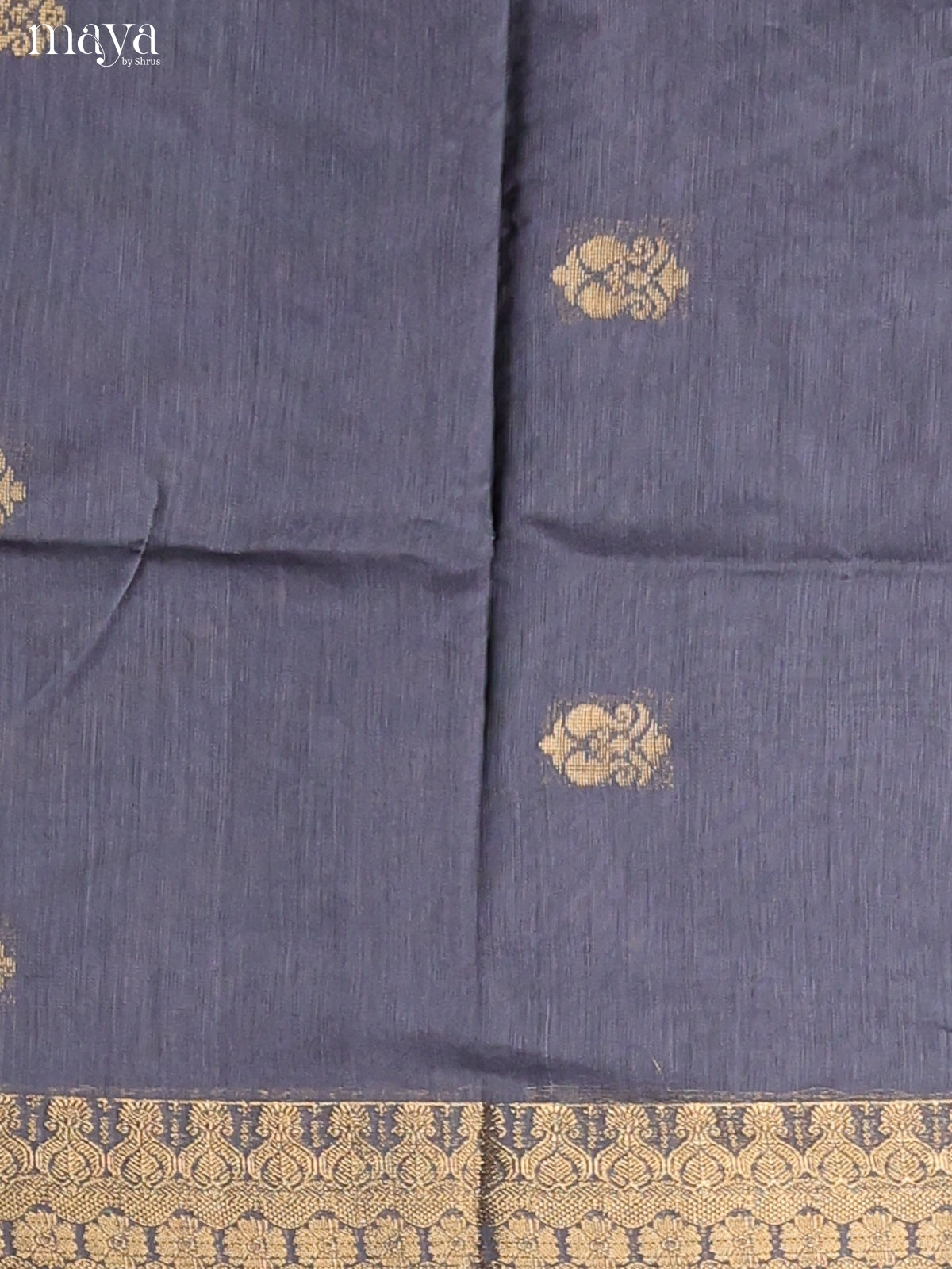 Grey & Maroon -Semi silkcotton salwar unstitch
