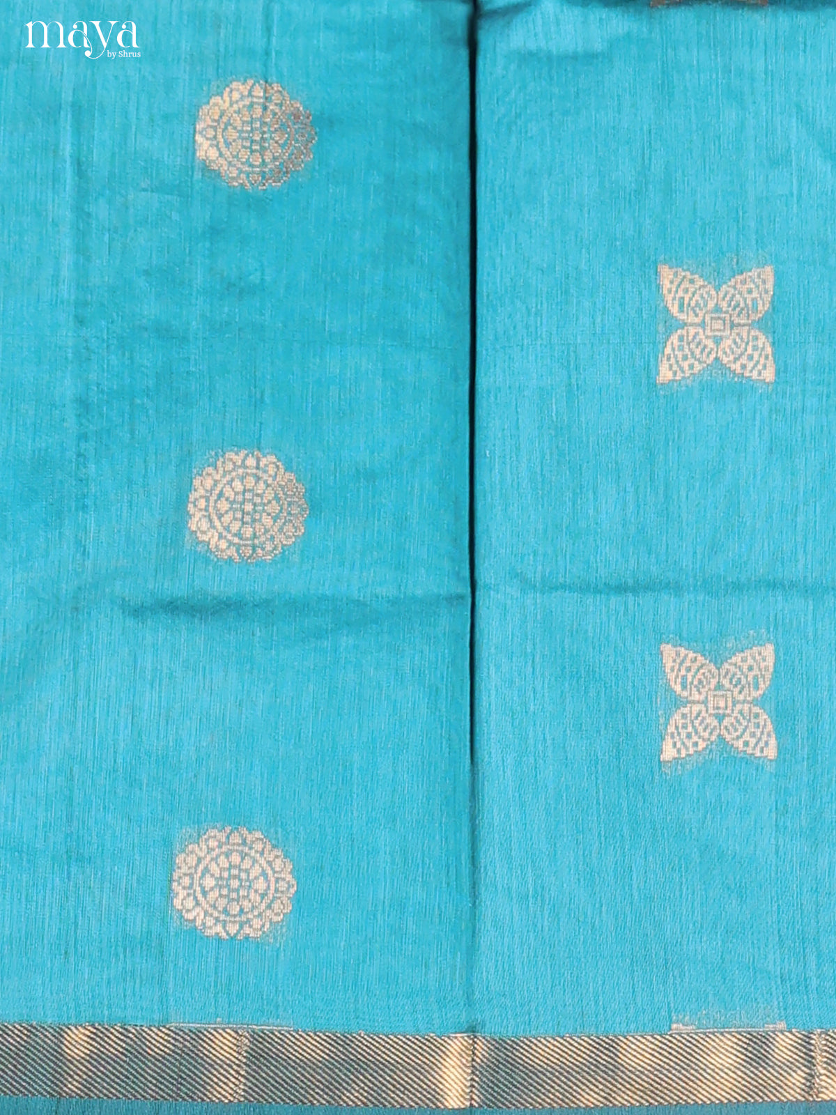 Blue & Maroon -Semi silkcotton salwar unstitch