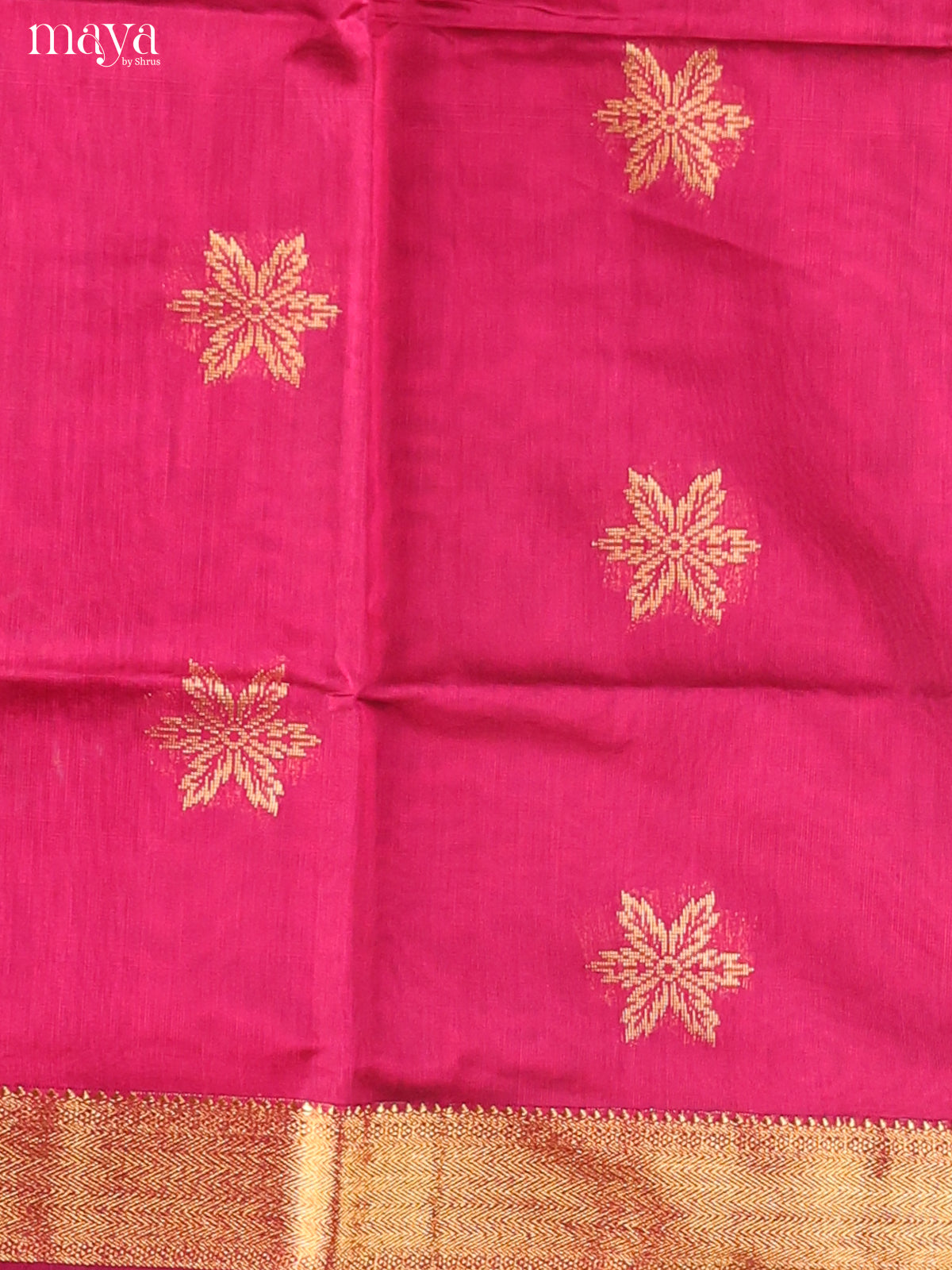 Pink & Green-Semi silkcotton salwar unstitch