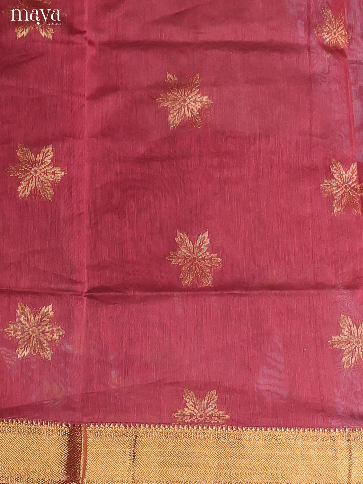 Red & Blue -Semi silkcotton salwar unstitch