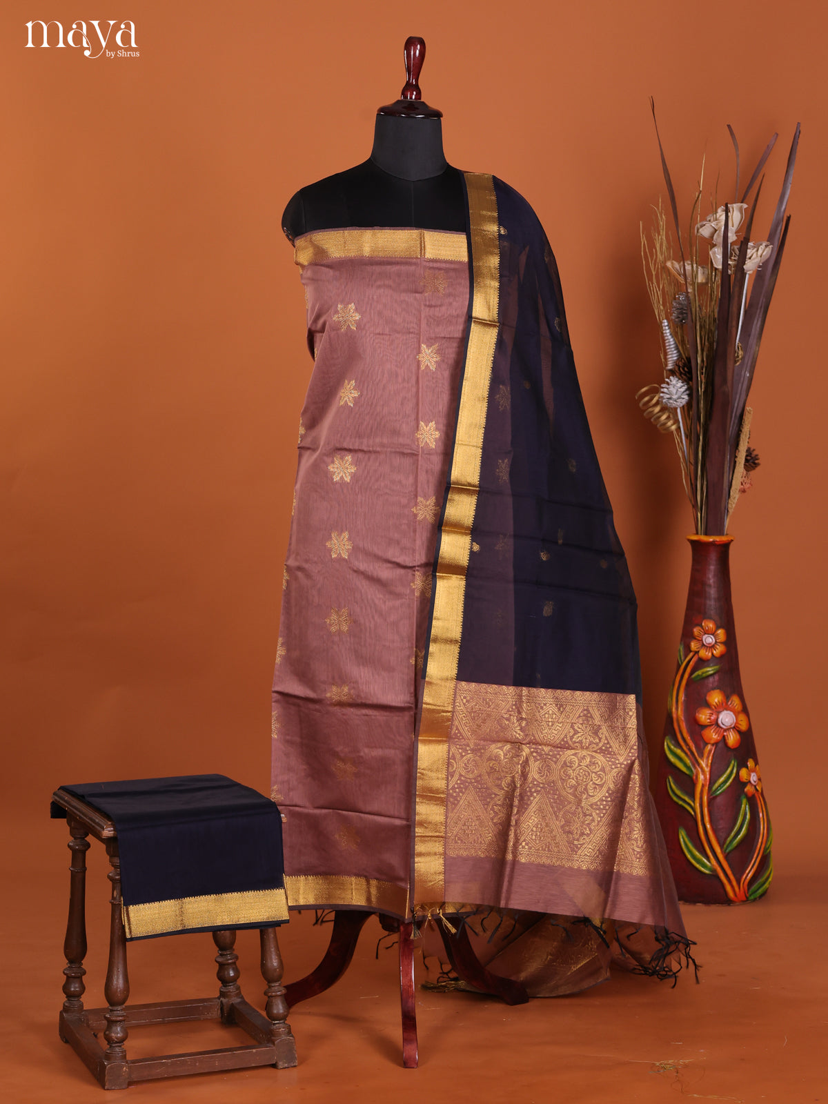 MDK19320-Semi silkcotton salwar unstitch