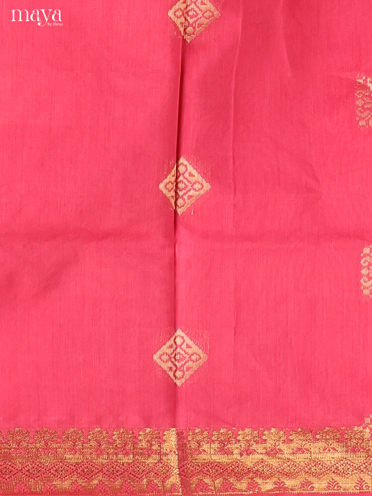 Pink & blue-Semi silkcotton salwar unstitch