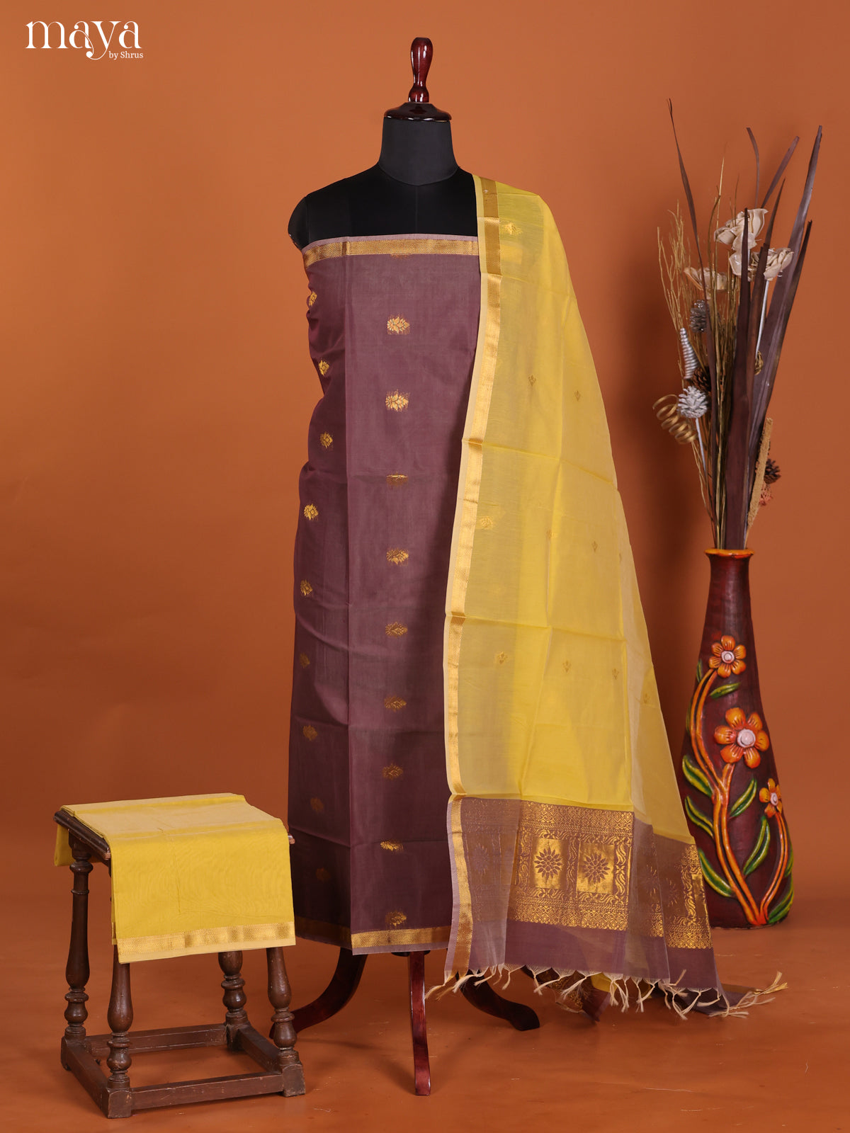 MDK19327-Semi silkcotton salwar unstitch