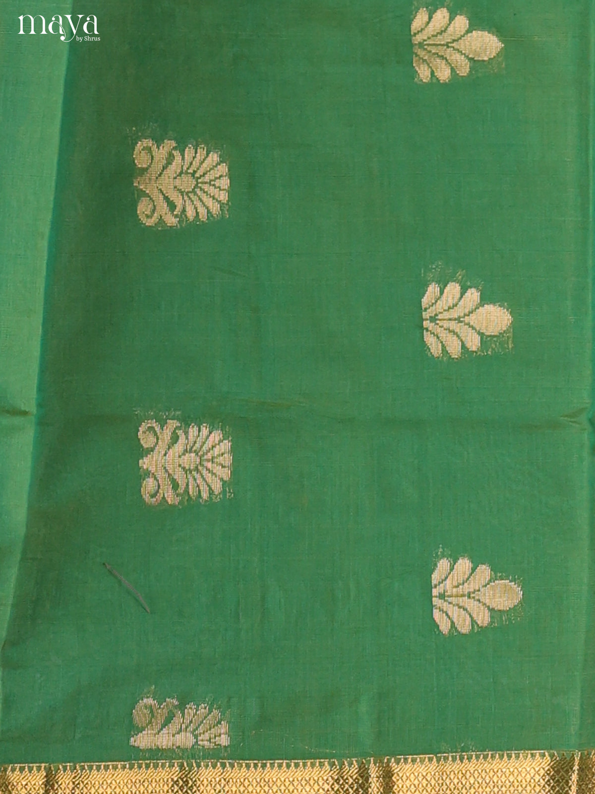 Green & Peach-Semi silkcotton salwar unstitch