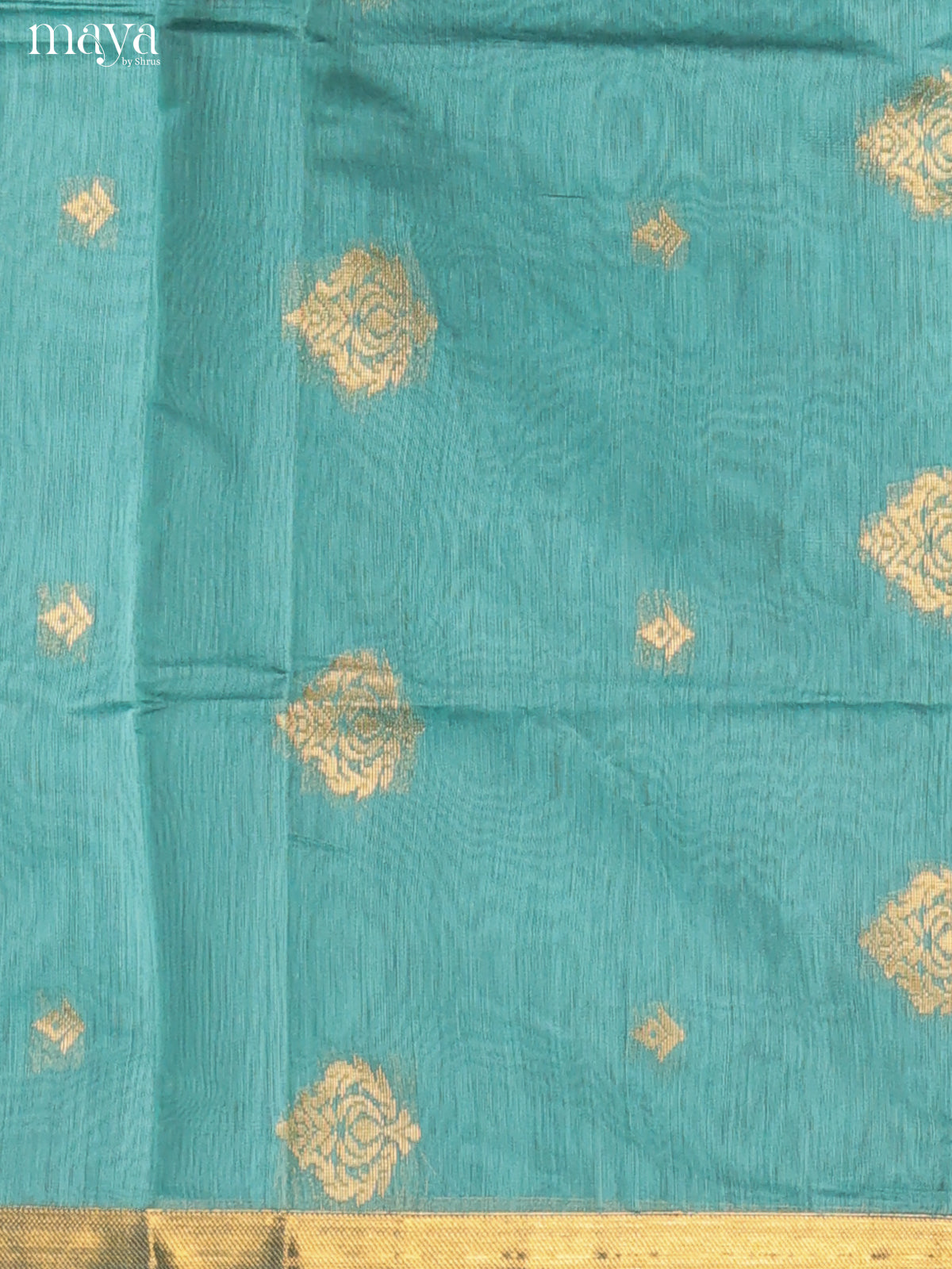 Pastel Blue & Maroon-Semi silkcotton salwar unstitch