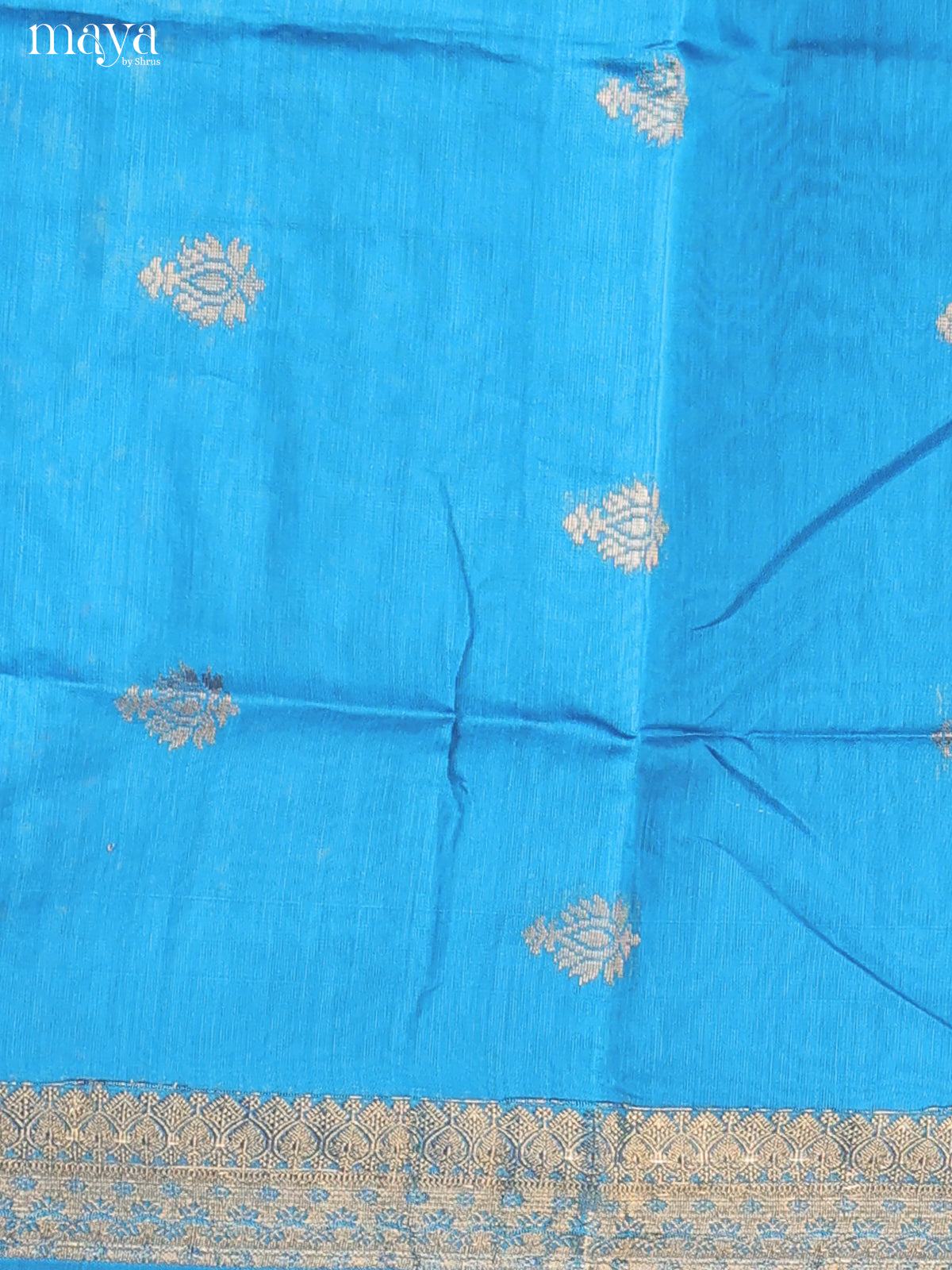Blue-Semi silkcotton salwar unstitch