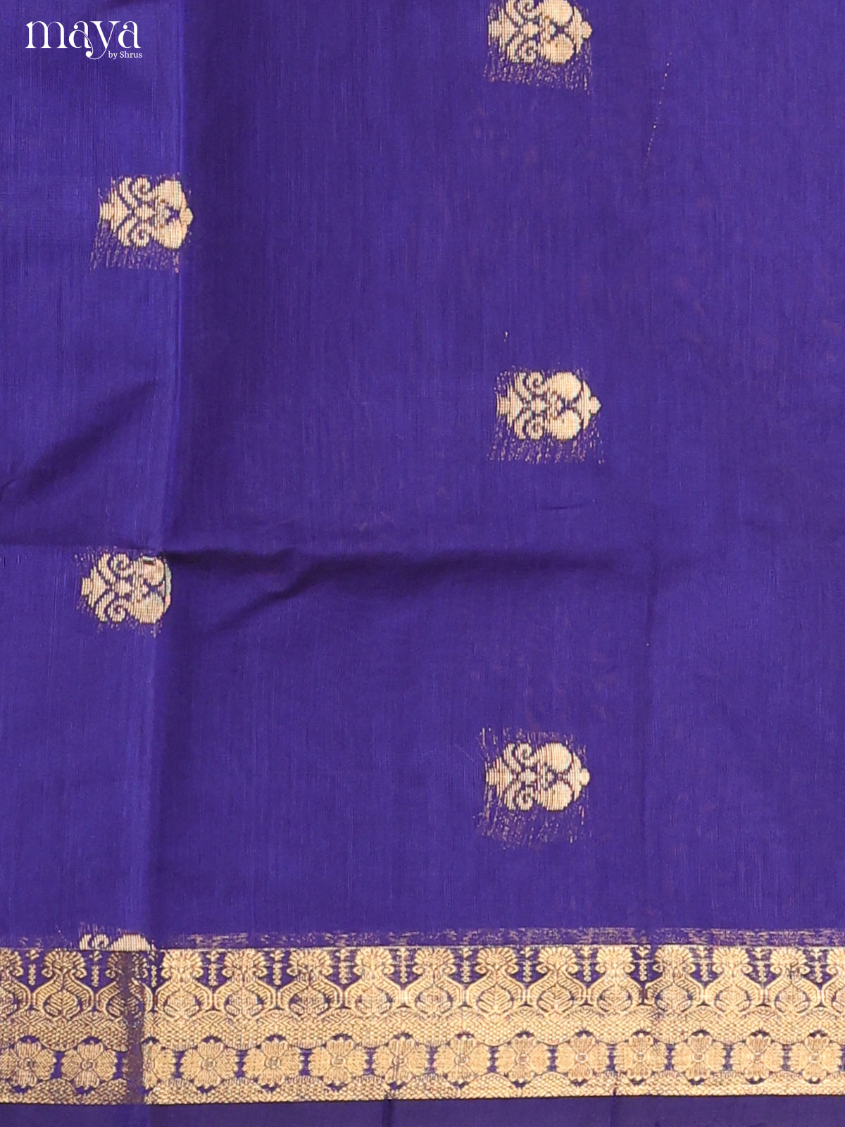 Blue-Semi silkcotton salwar unstitch