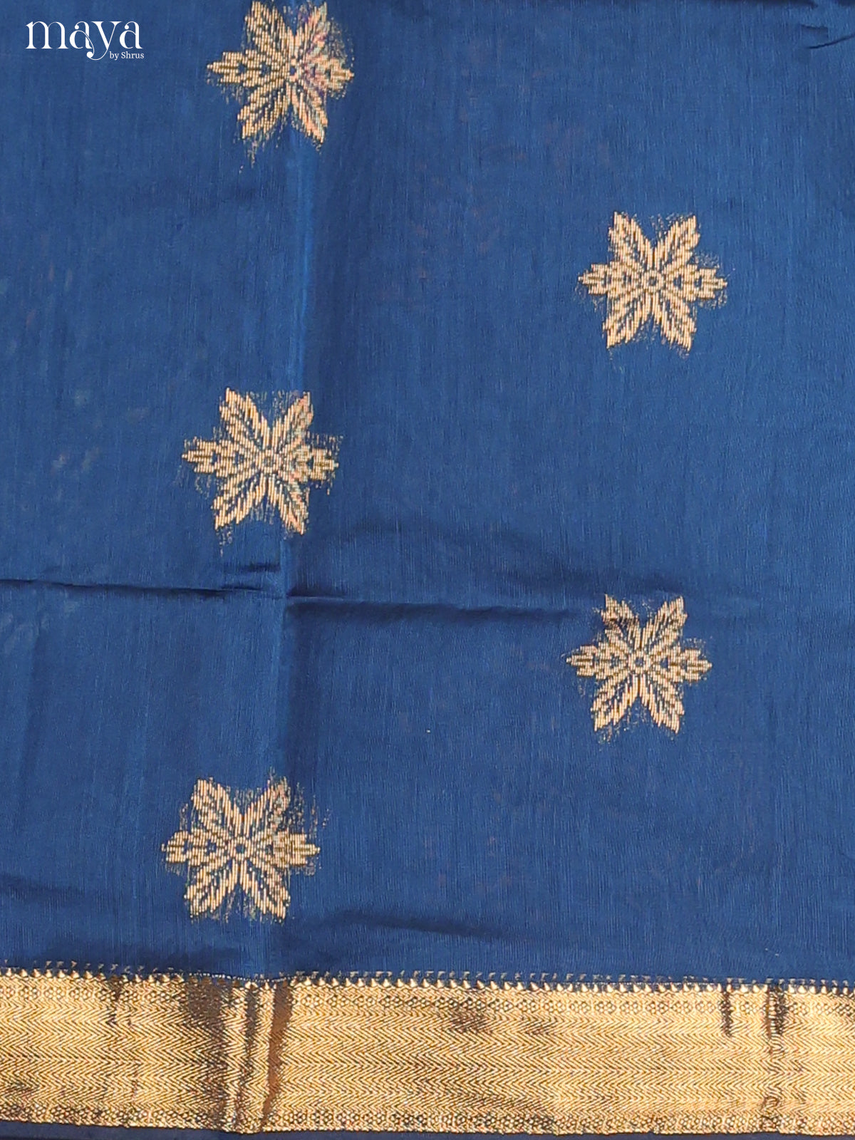 Blue-Semi silkcotton salwar unstitch