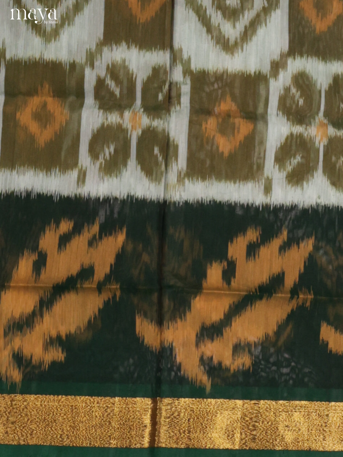 Blue & Green-Pochampally Salwar Unstitch