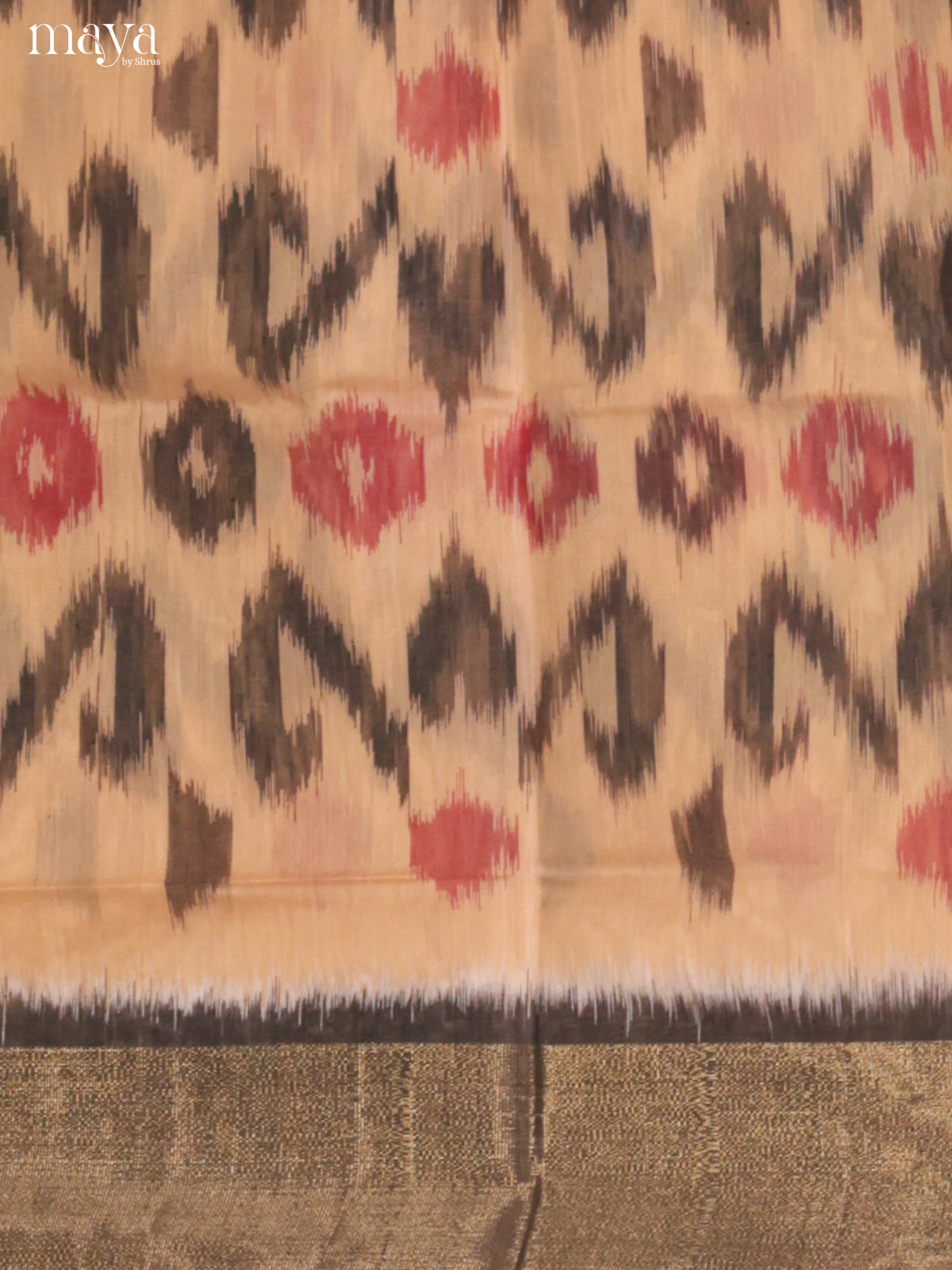 Peach & Grey -Pochampally Salwar Unstitch