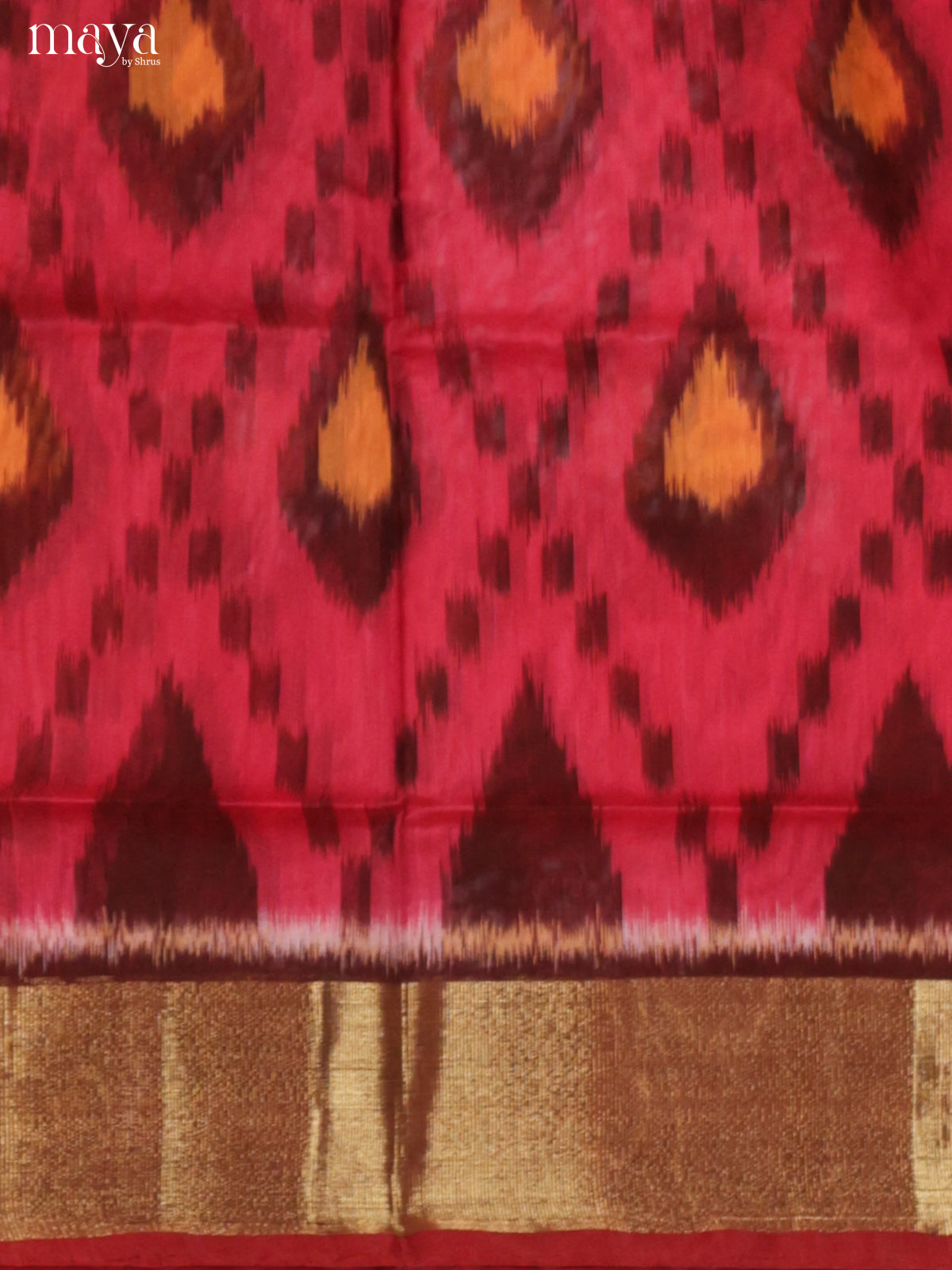 Pink & Maroon-Pochampally Salwar Unstitch