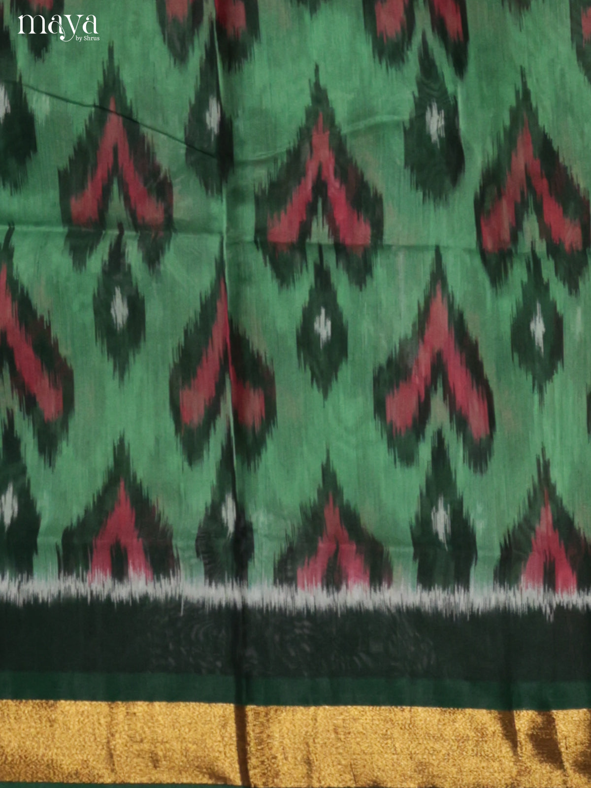 Green & Dark Green -Pochampally Salwar Unstitch