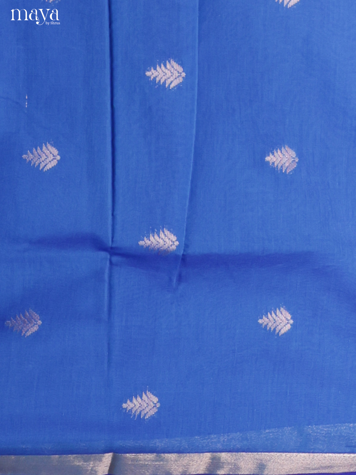 Blue & Red-Semi silkcotton salwar unstitch
