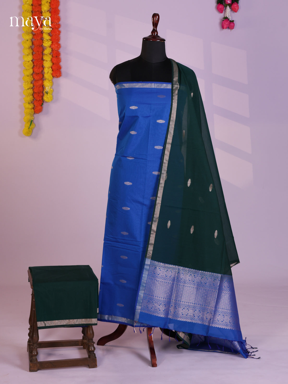 MDL20009-Semi silkcotton salwar unstitch