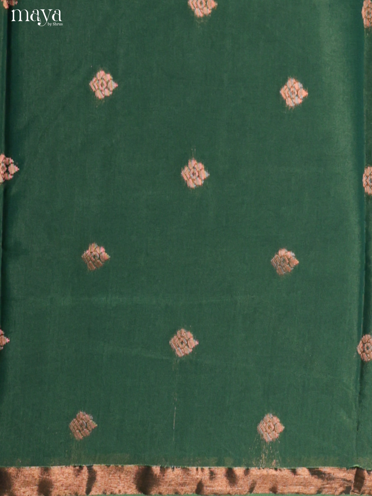 Green & Peach-Semi silkcotton salwar unstitch