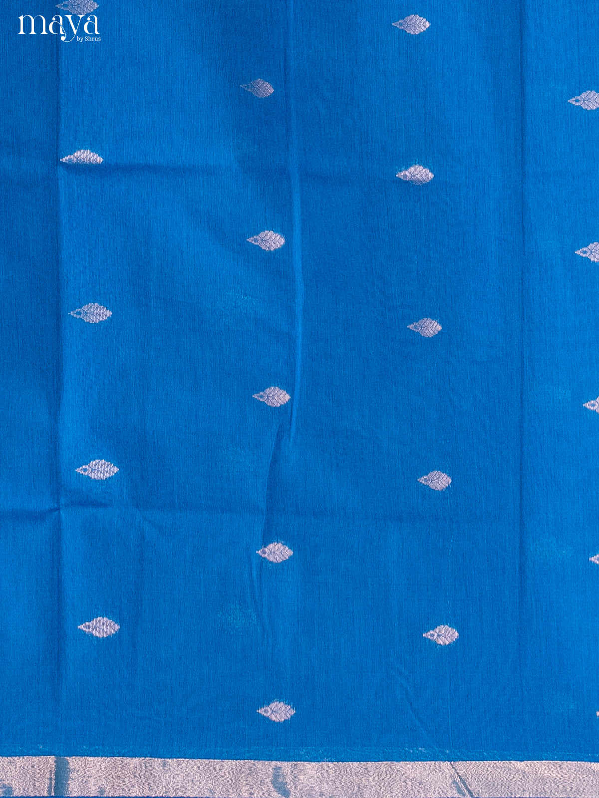 Blue & Red-Semi silkcotton salwar unstitch