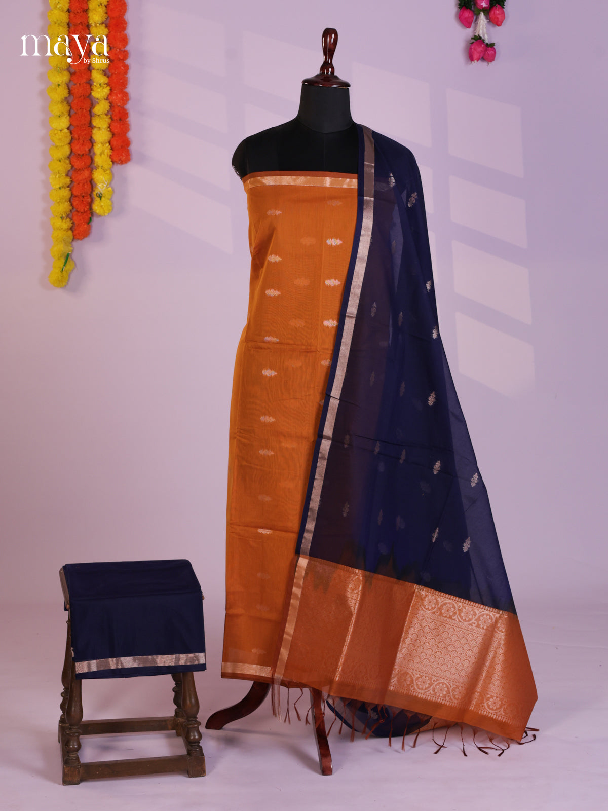 MDL20097-Semi silkcotton salwar unstitch