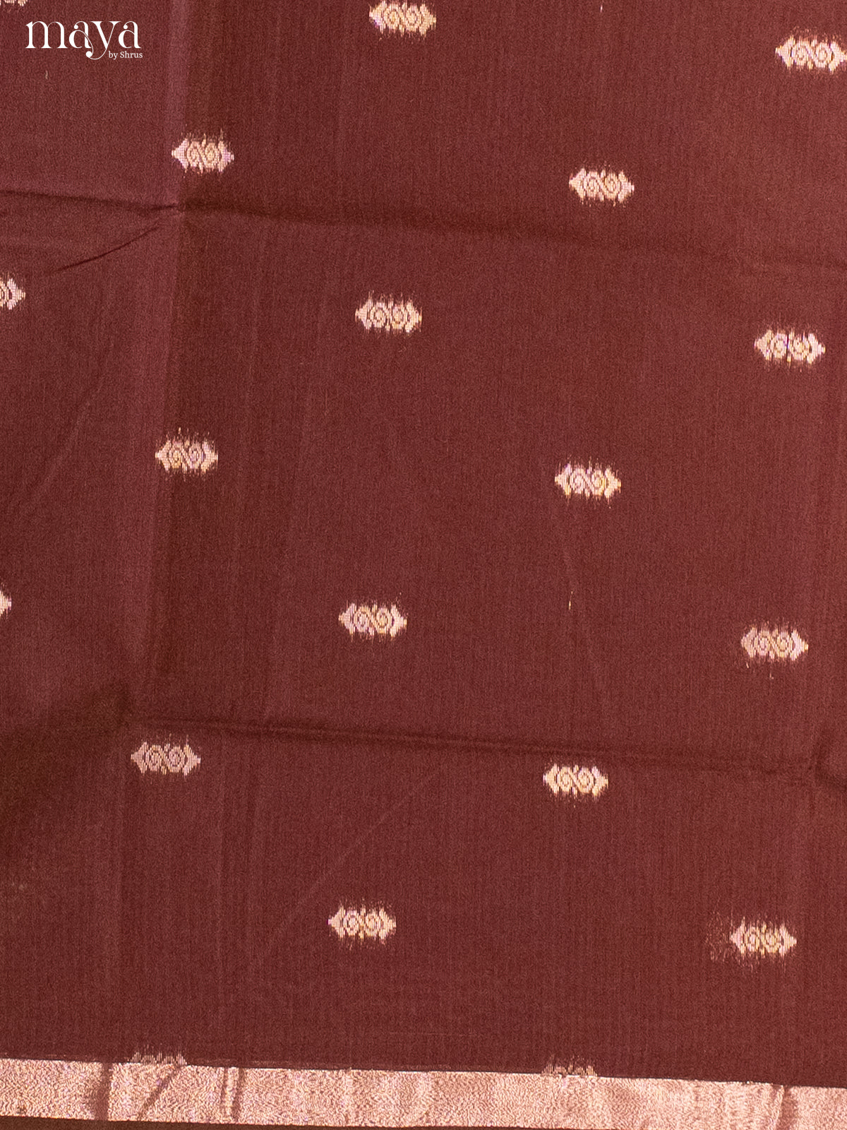 Brown & Blue-Semi silkcotton salwar unstitch