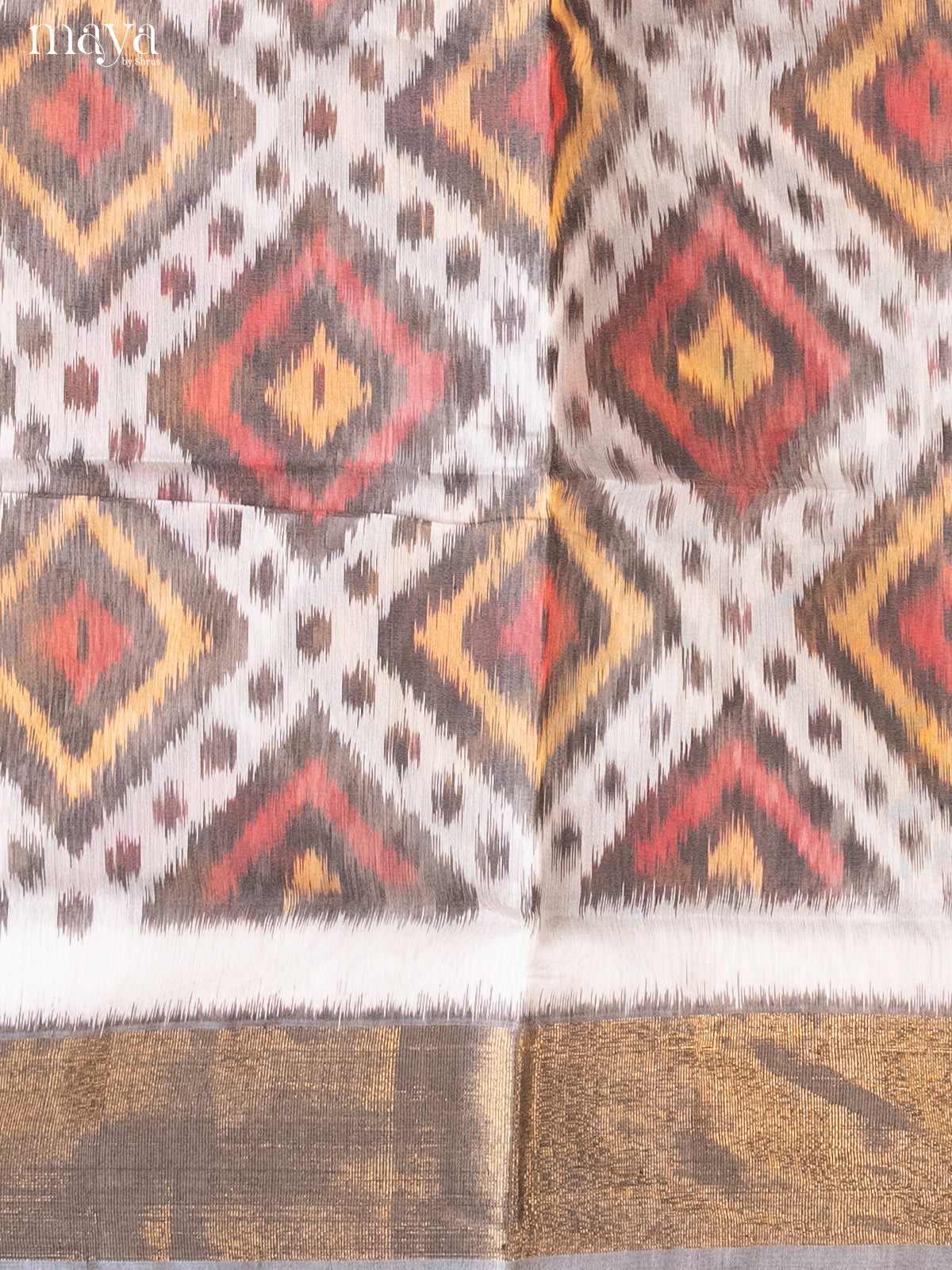 White & Cream -Pochampally Salwar Unstitch