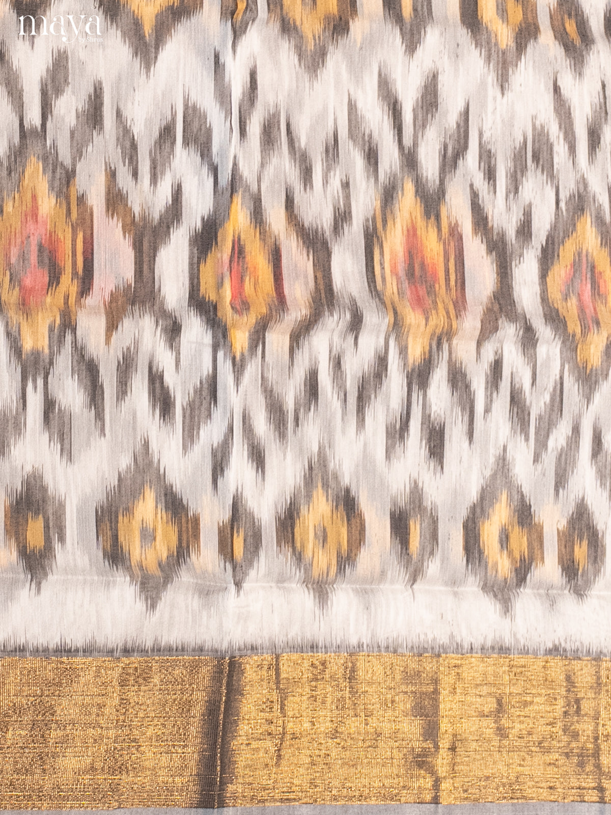 Off White & Mild Blue-Pochampally Salwar Unstitch