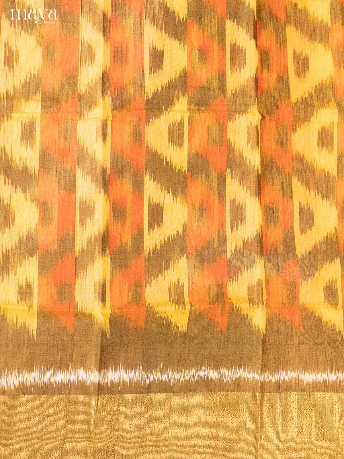 Chutney Green & yellow-Pochampally Salwar Unstitch