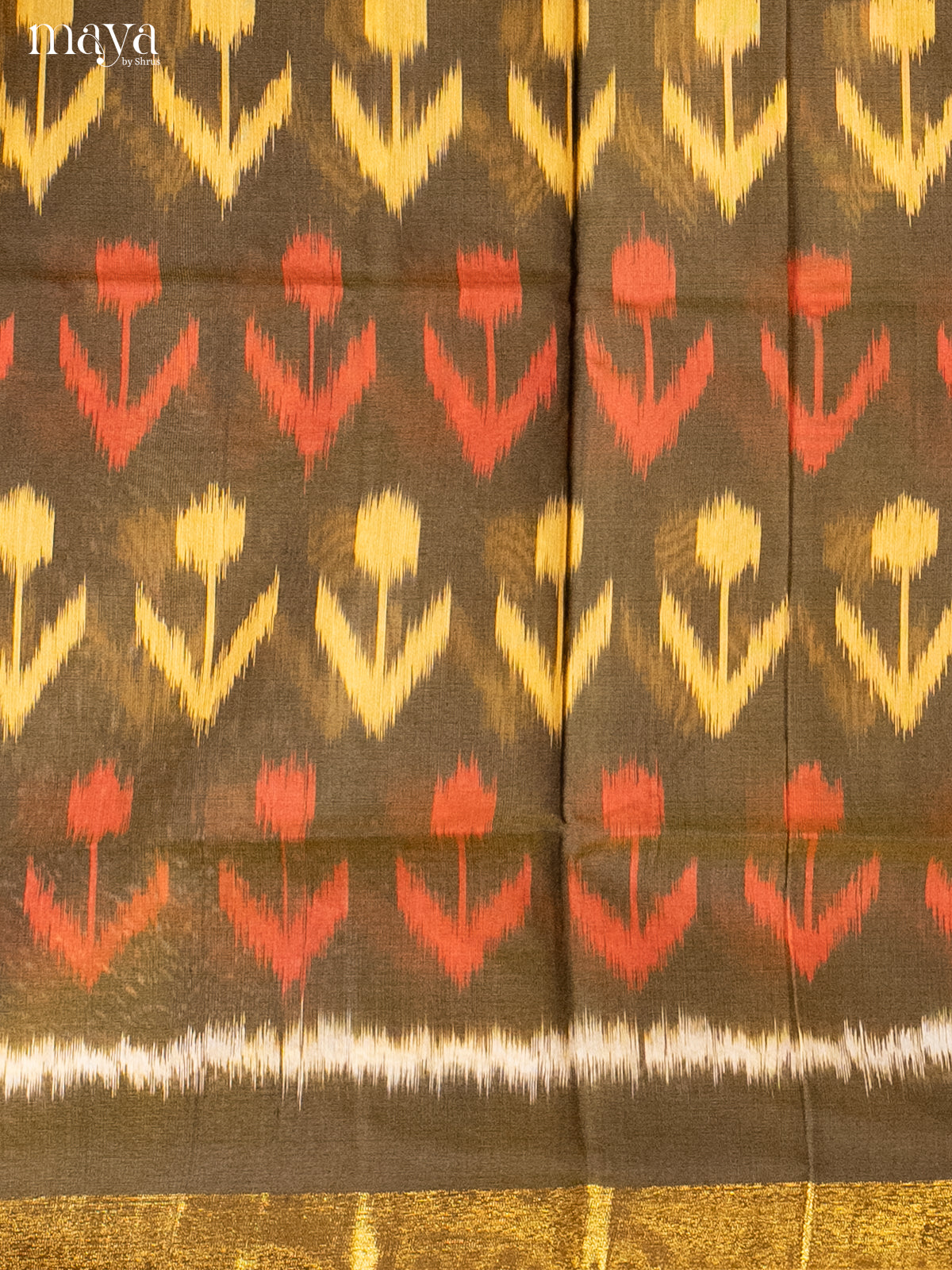 Chutney Green & Brick-Pochampally Salwar Unstitch