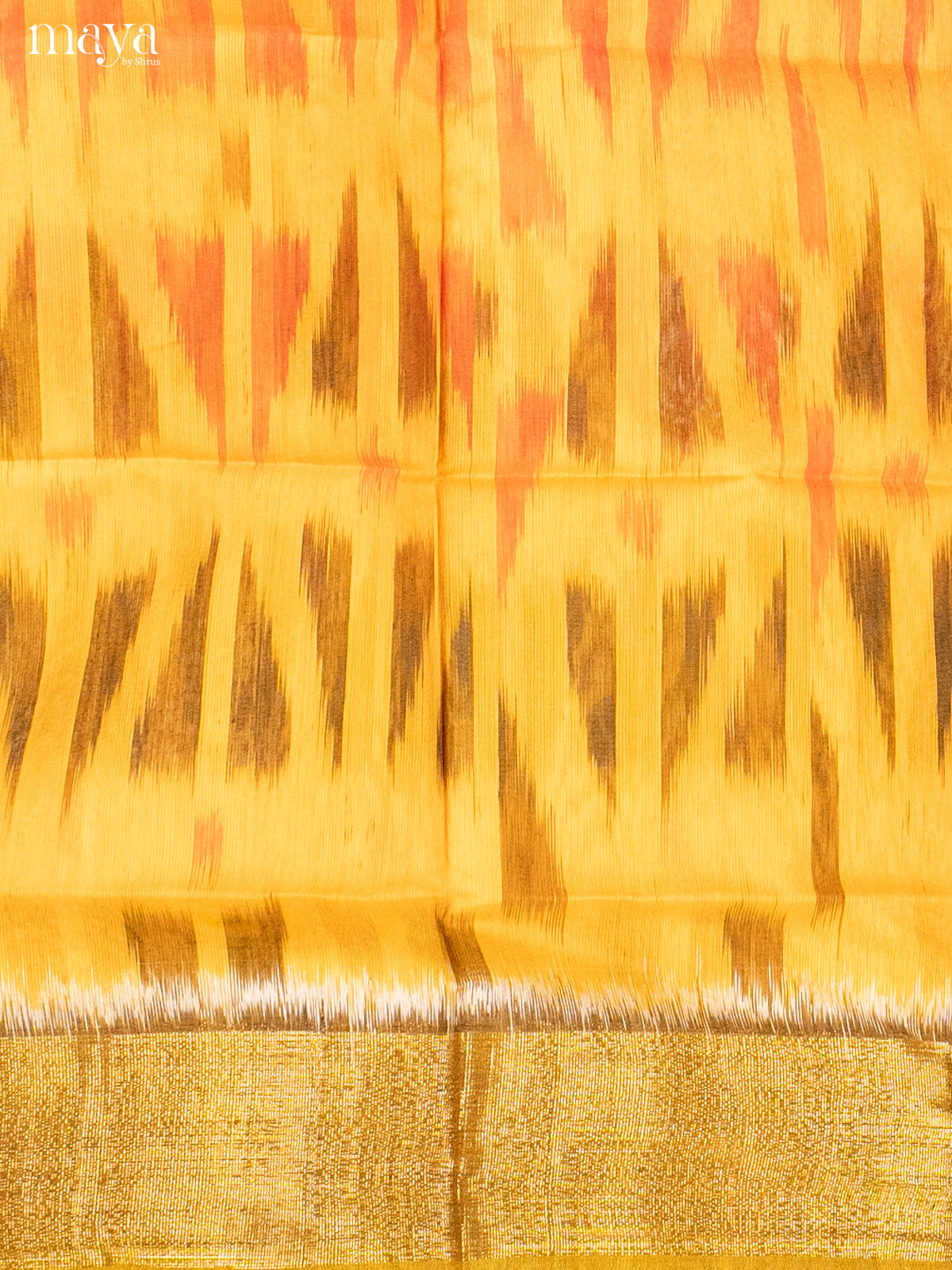 Yellow -Pochampally Salwar Unstitch