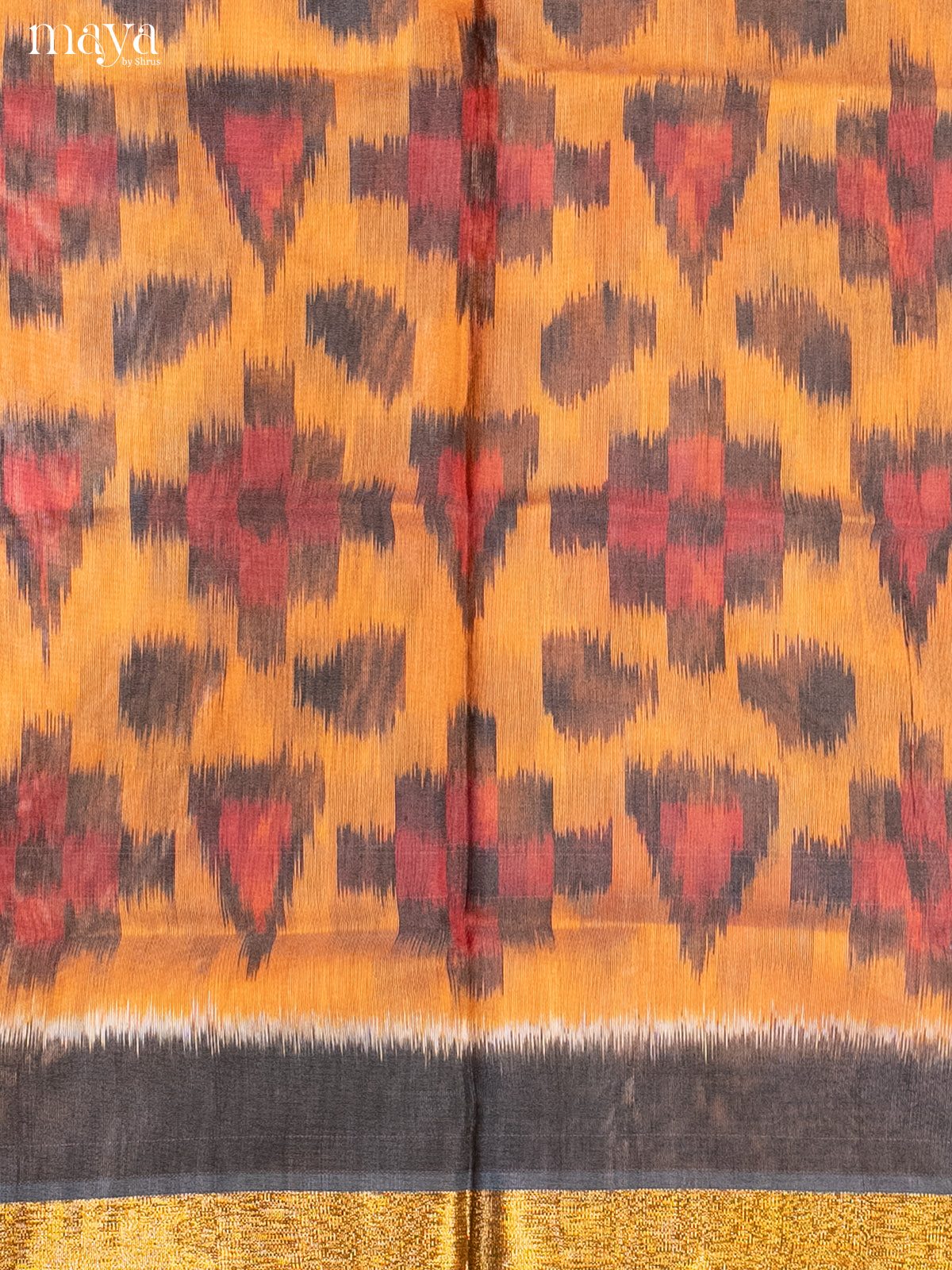 Orange & Grey -Pochampally Salwar Unstitch