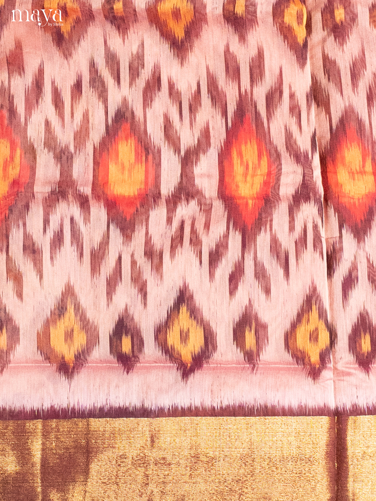 Lavender & Orange-Pochampally Salwar Unstitch