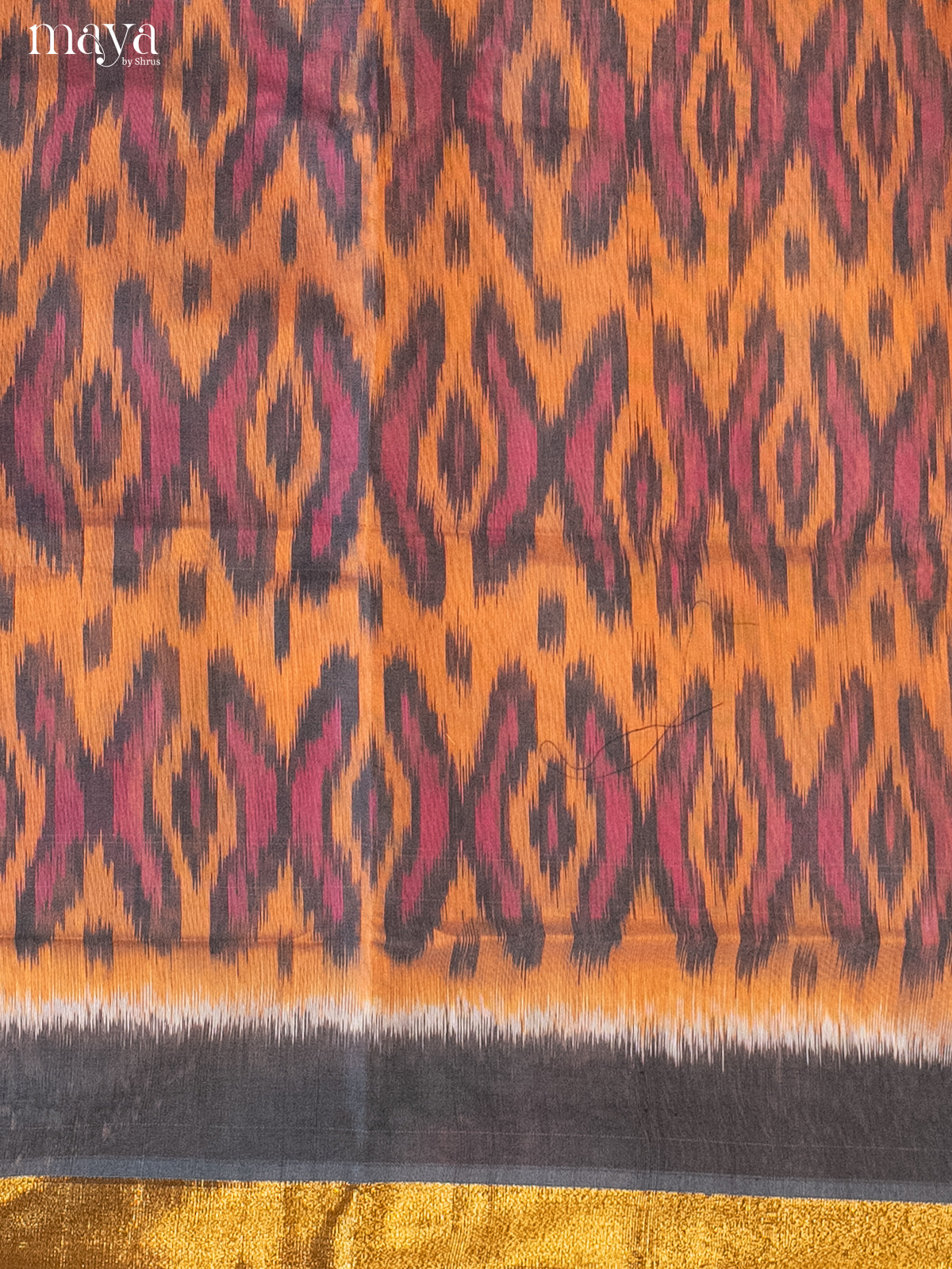 Orange & Grey -Pochampally Salwar Unstitch