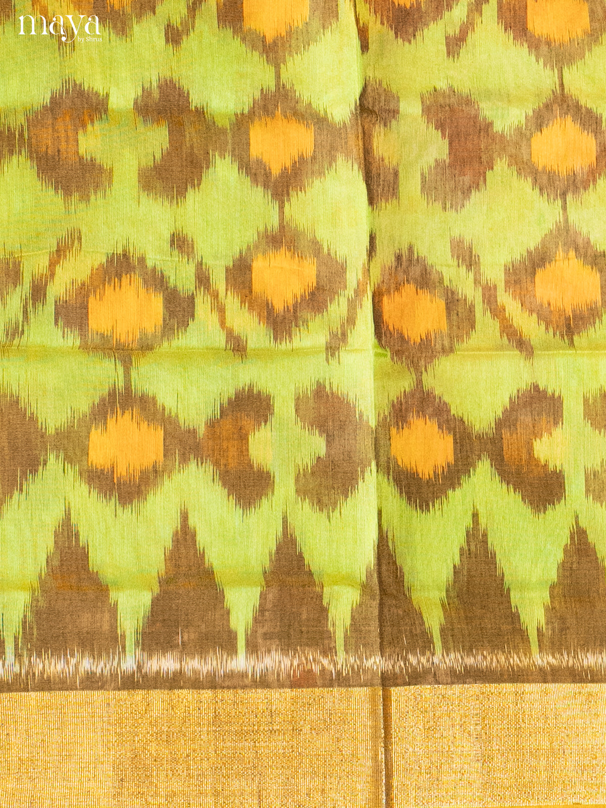 Light Green & Mehandi -Pochampally Salwar Unstitch