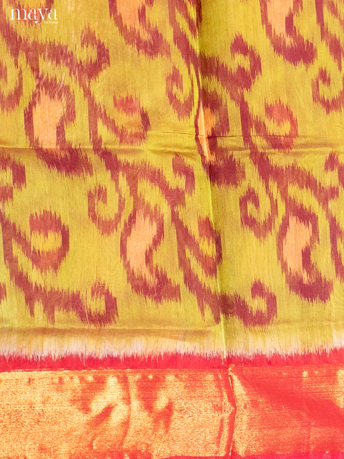 Mustardy Green & Purple -Pochampally Salwar Unstitch