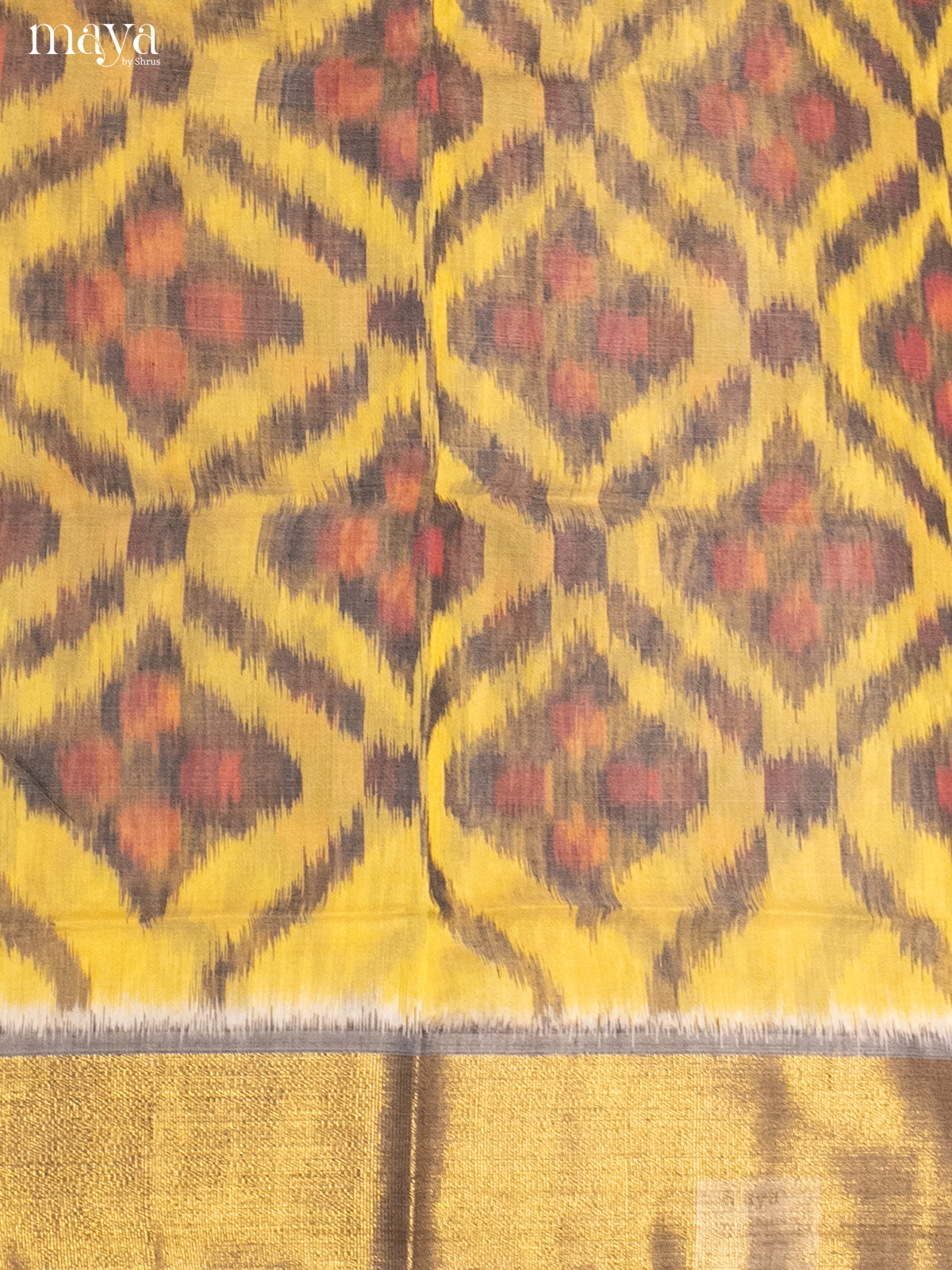 Yellow & Pink-Pochampally Salwar Unstitch