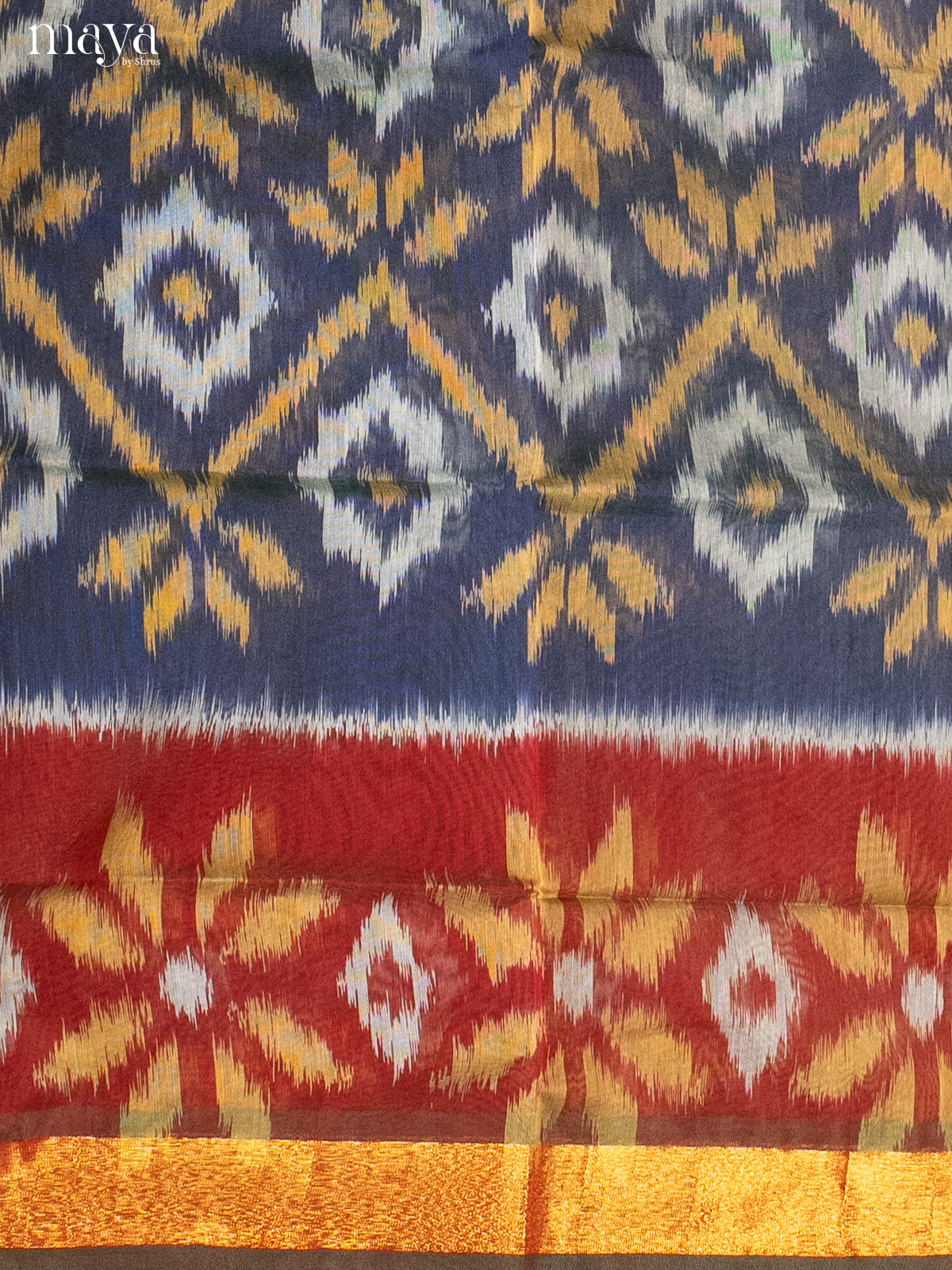 Blue & Green-Pochampally Salwar Unstitch