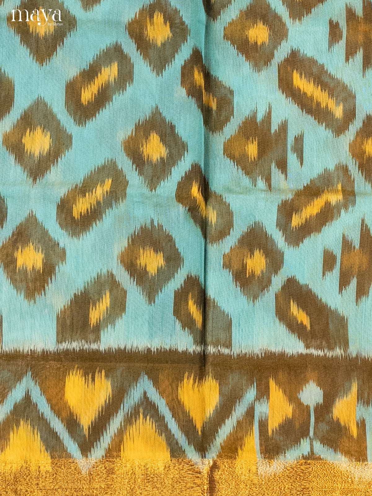 Sea Blue & Green-Pochampally Salwar Unstitch