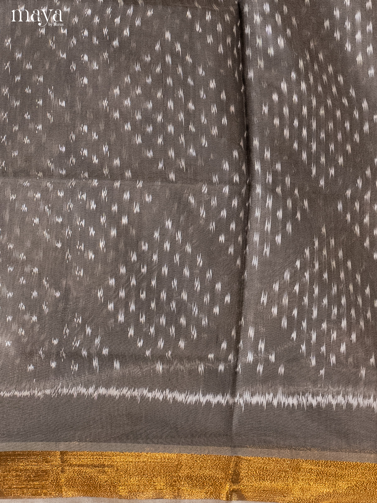 Grey & Cream-Pochampally Salwar Unstitch