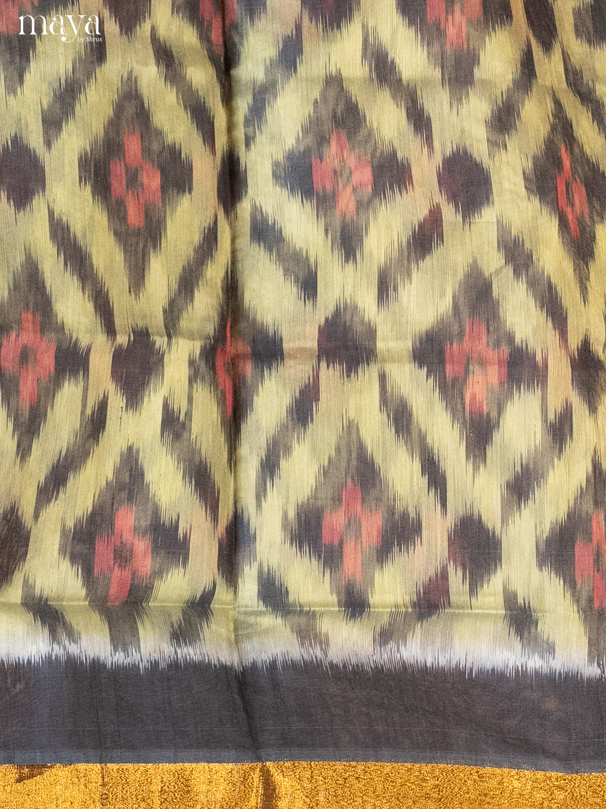 Green & Maroon-Pochampally Salwar Unstitch