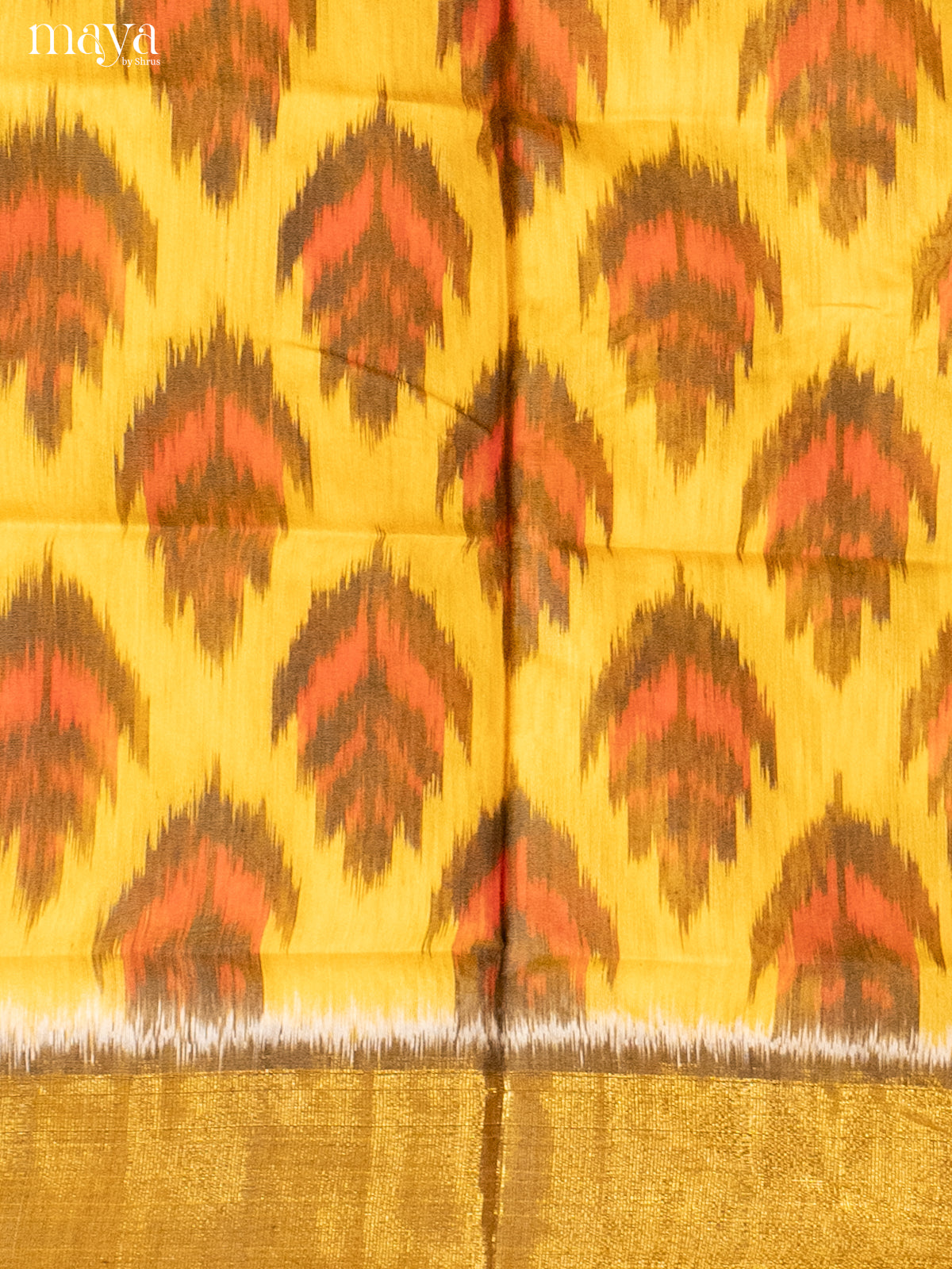 Yellow & Green-Pochampally Salwar Unstitch