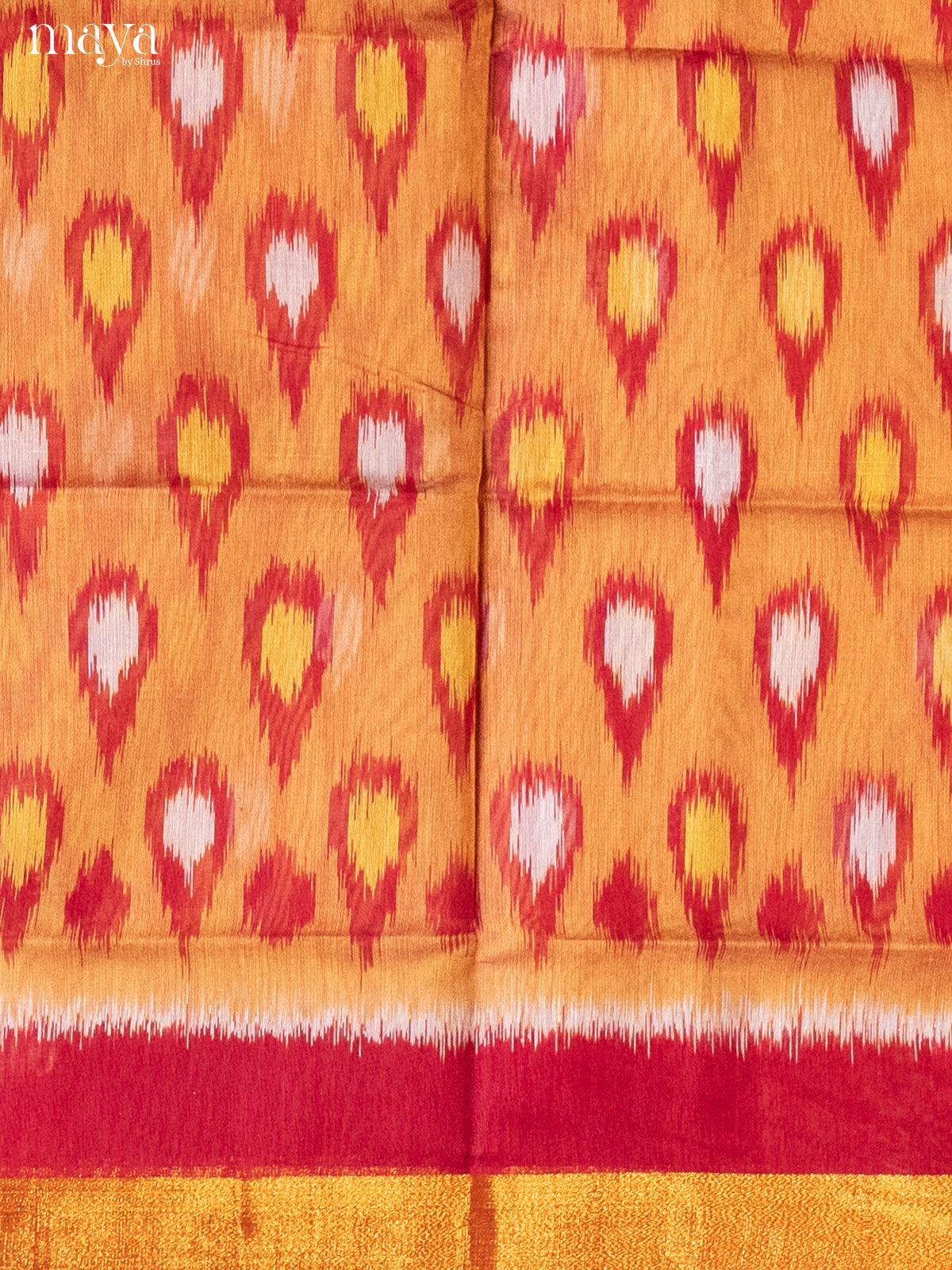 Mustard & Red-Pochampally Salwar Unstitch
