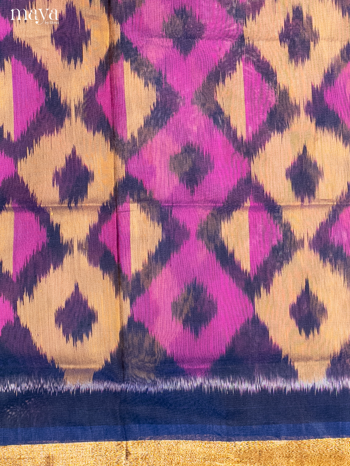 Purple & Blue-Pochampally Salwar Unstitch
