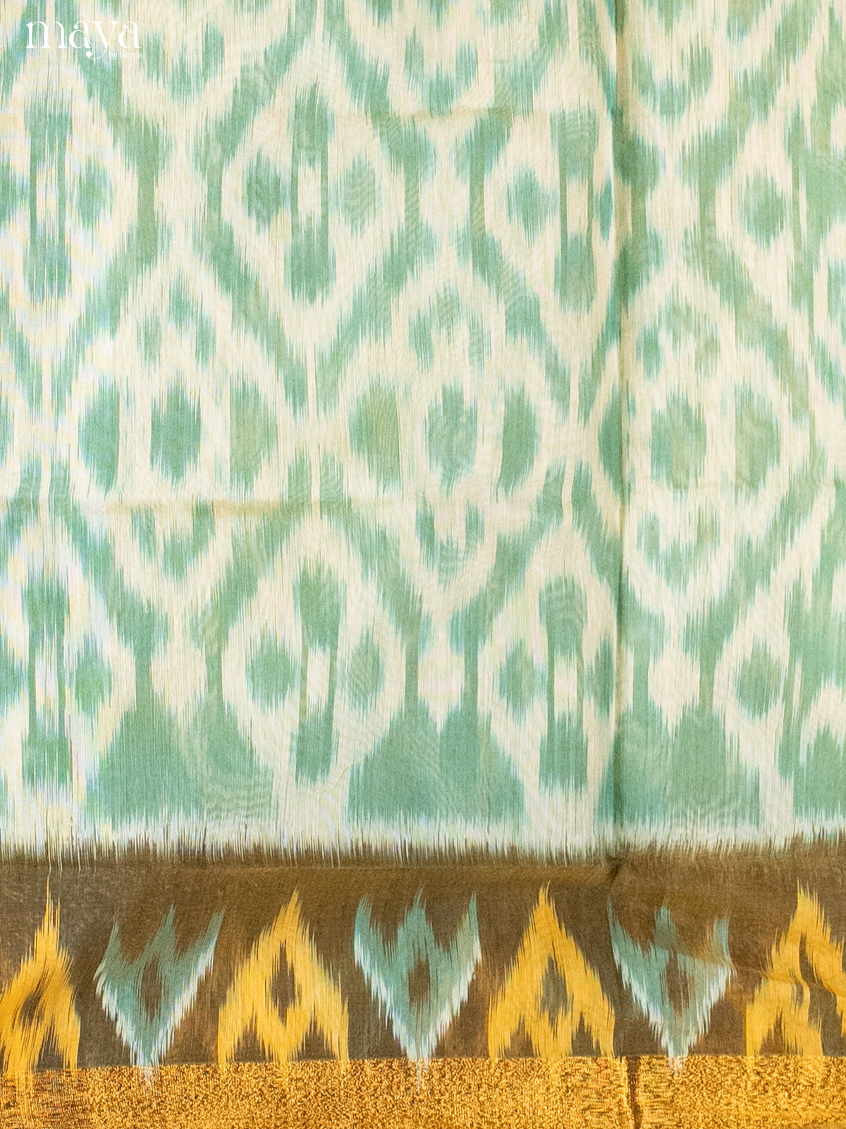 Green & Yellow-Pochampally Salwar Unstitch