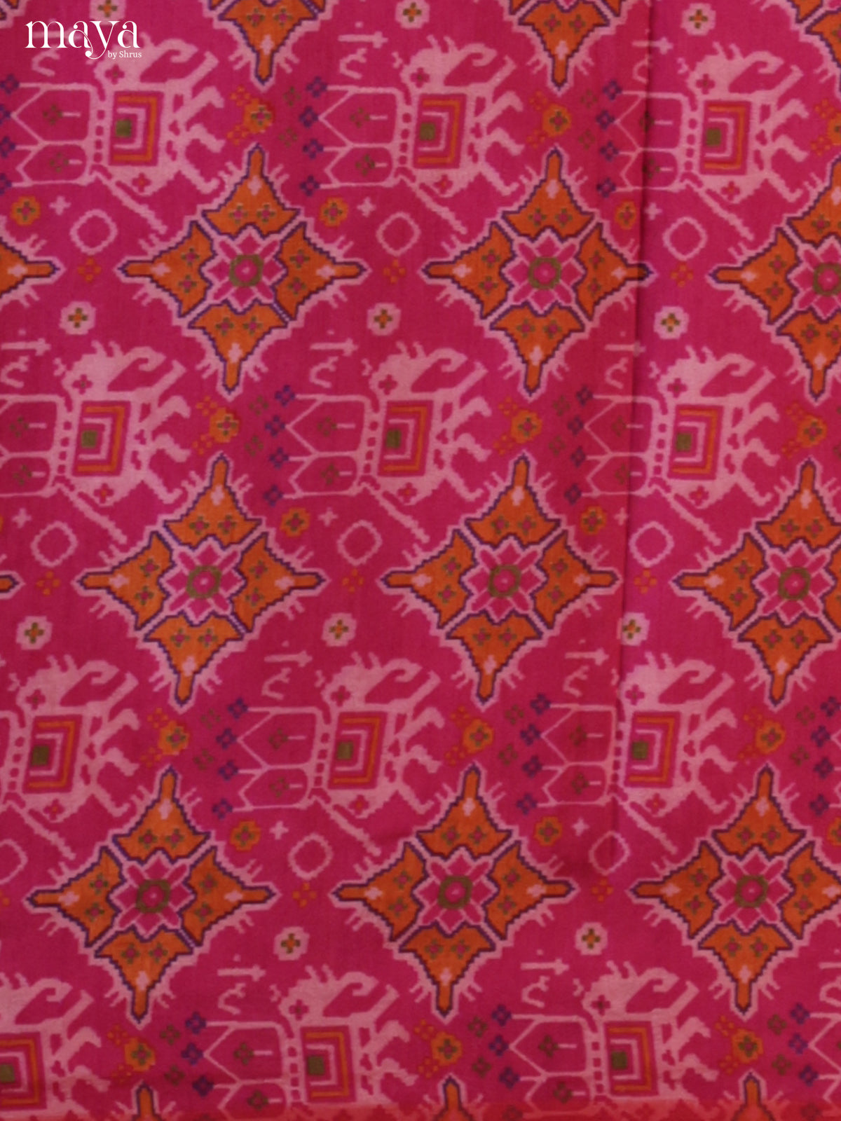 Pink & Purple Semi patola salwar unstitch with intricate floral print-MEA09001