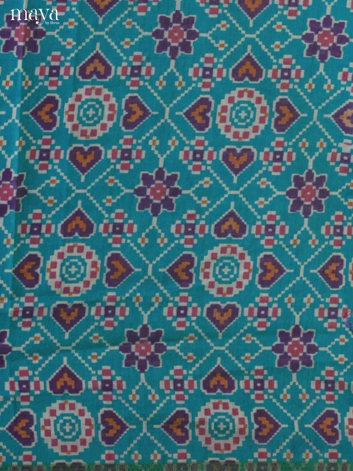 Blue & Purple Semi patola salwar unstitch with floral print -MEA09002