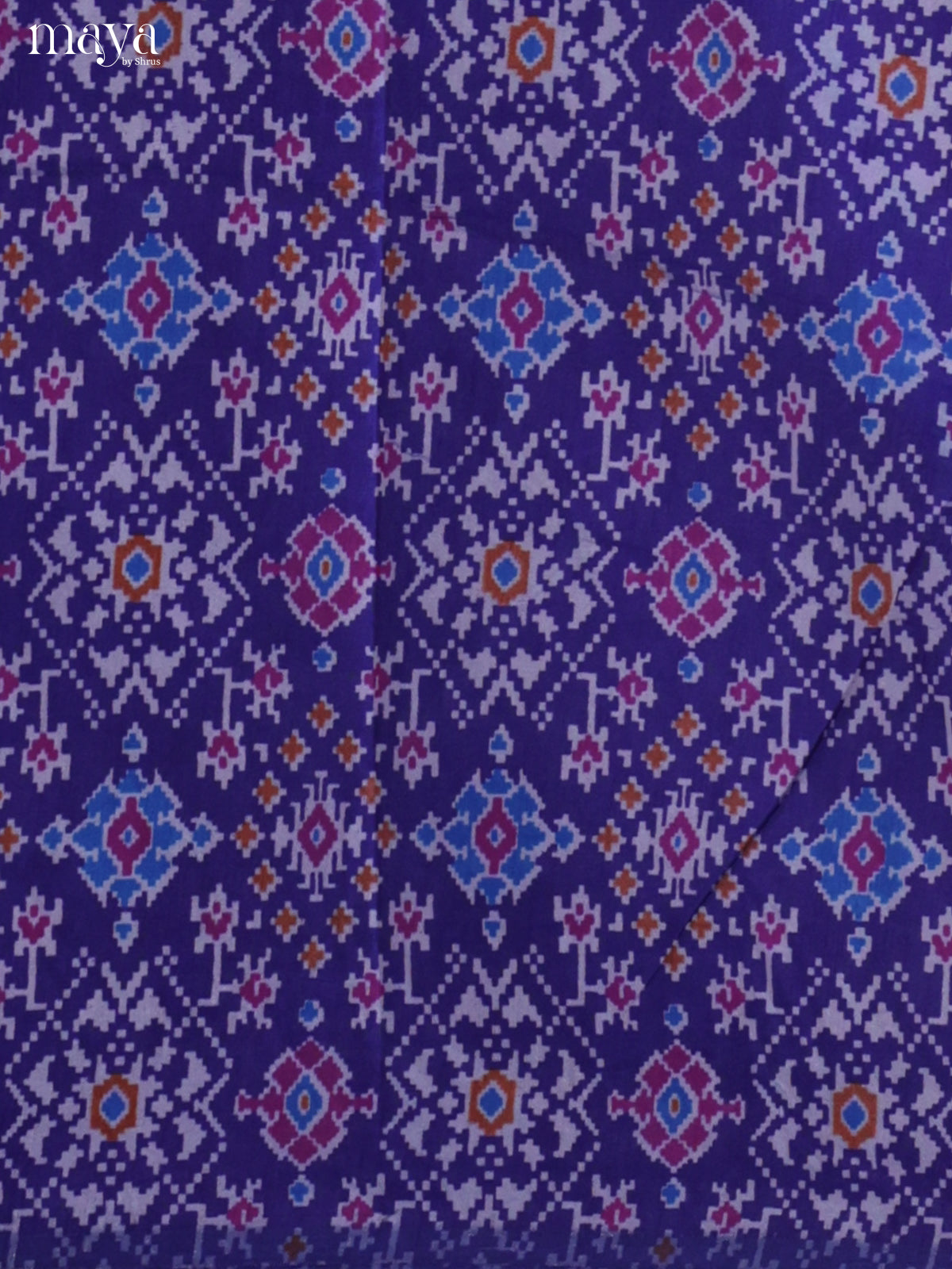 Blue & Purple Semi patola salwar unstitch with floral pattern -MEA09006